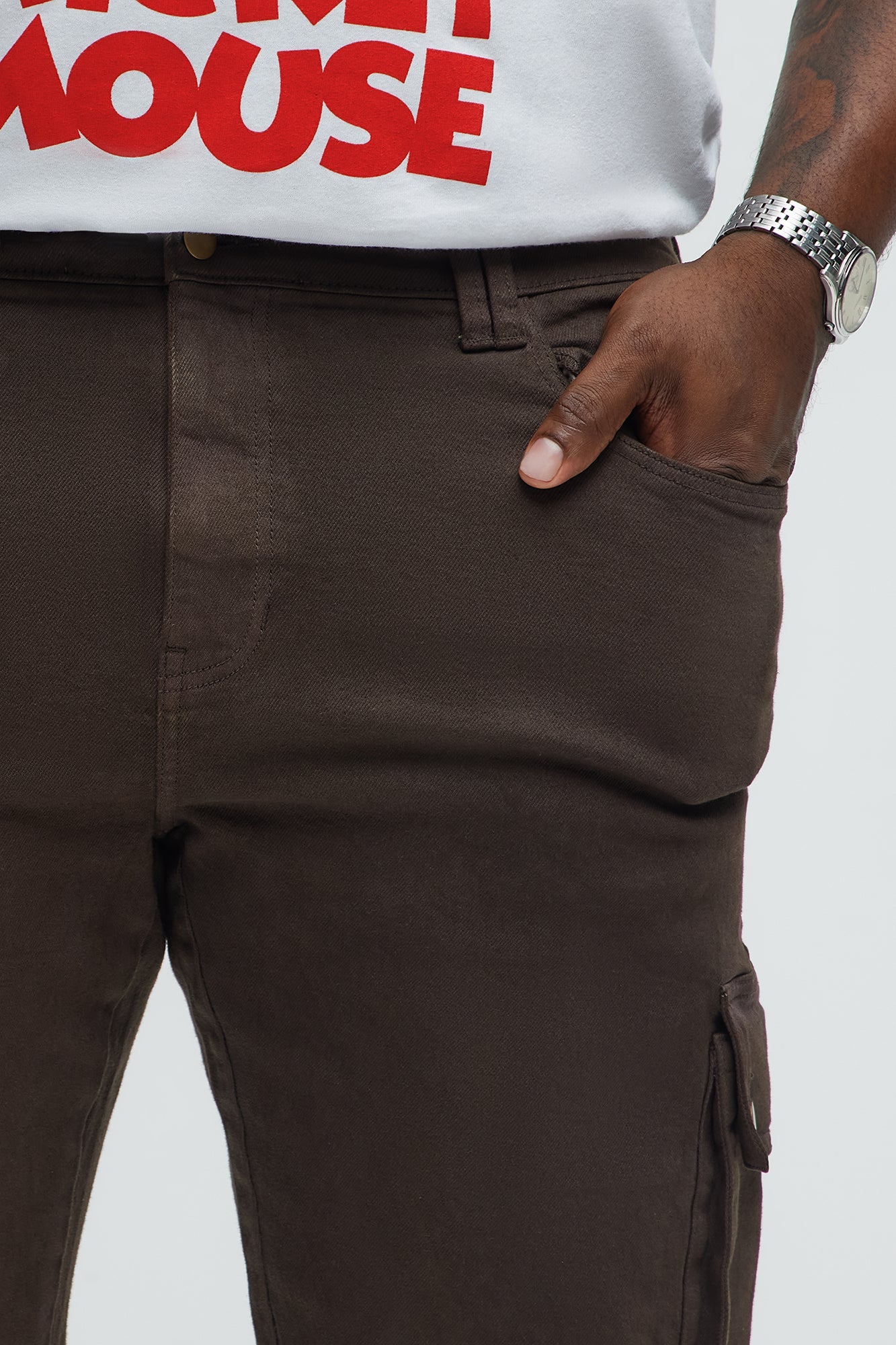 Hate To Say It Utility Cargo Slim Pants - Brown