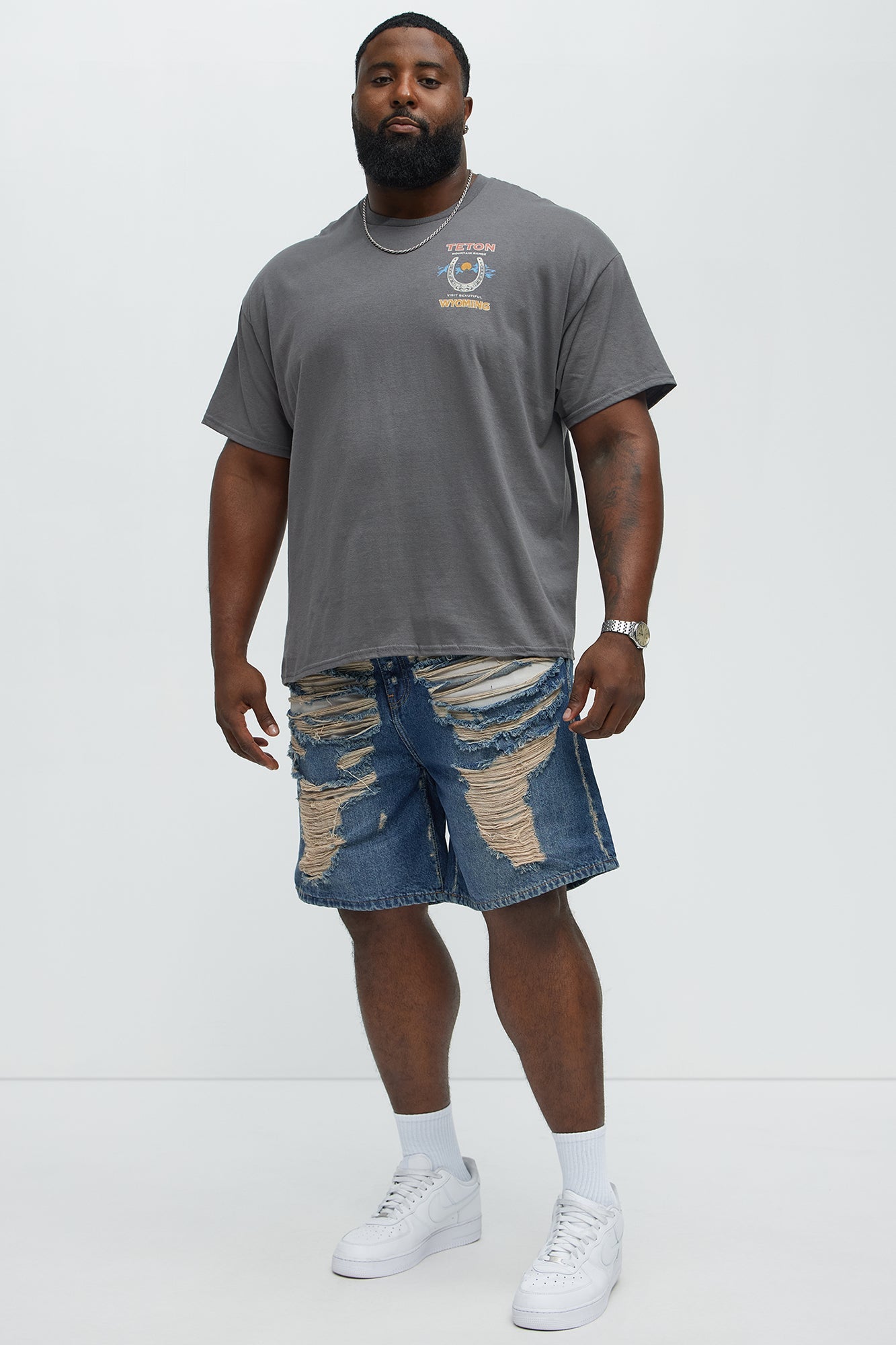 Teton Mountain Range Short Sleeve Tee - Charcoal