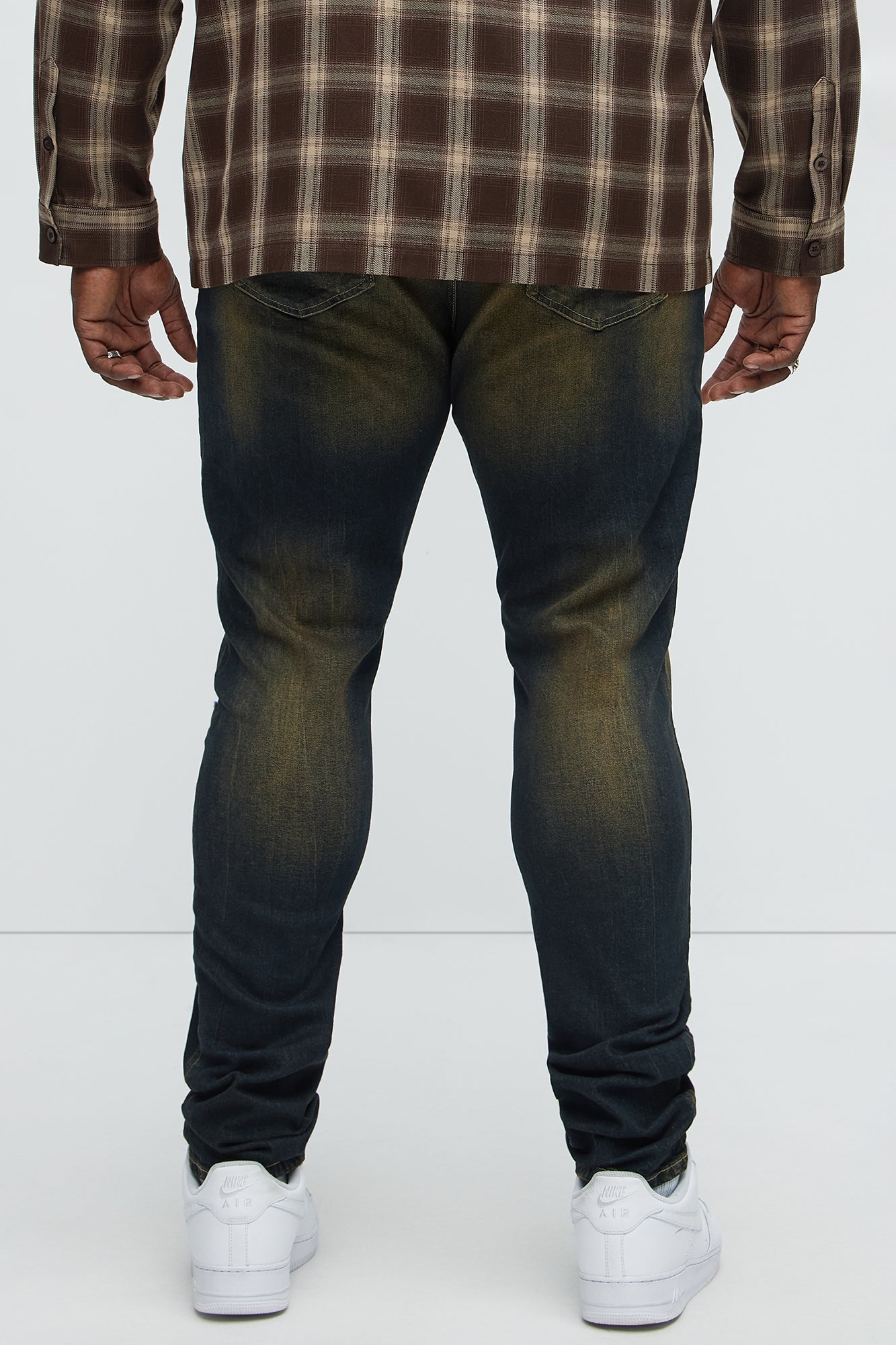 Be First Distressed Stacked Skinny Jeans - Vintage Blue Wash