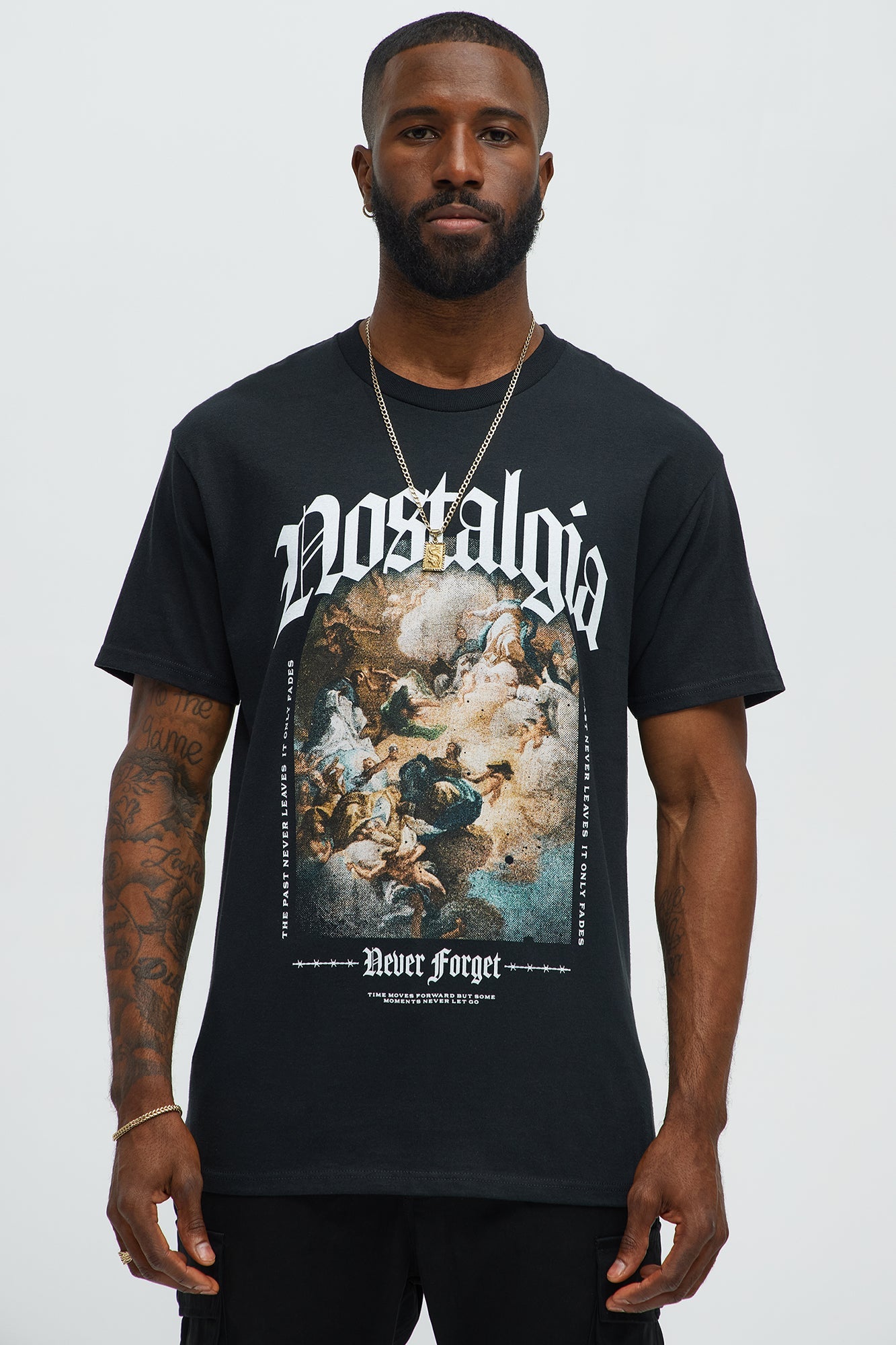 Nostalgia Never Forget Short Sleeve Tee - Black