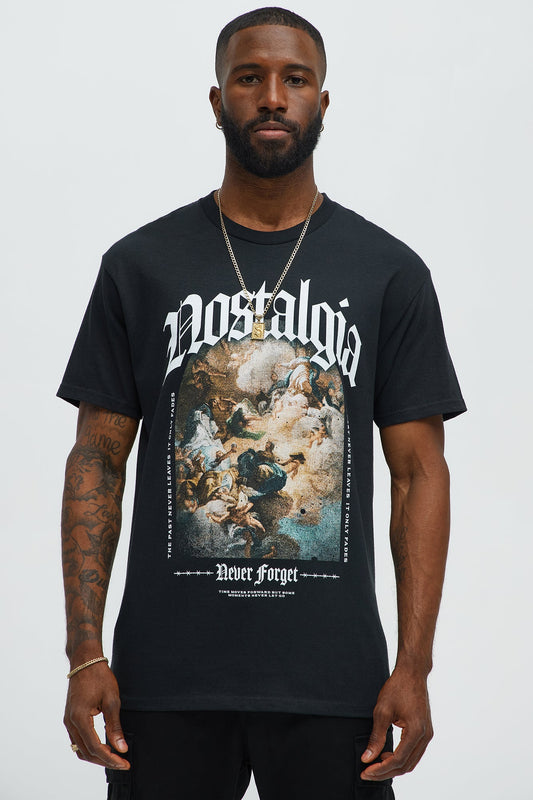 Nostalgia Never Forget Short Sleeve Tee - Black