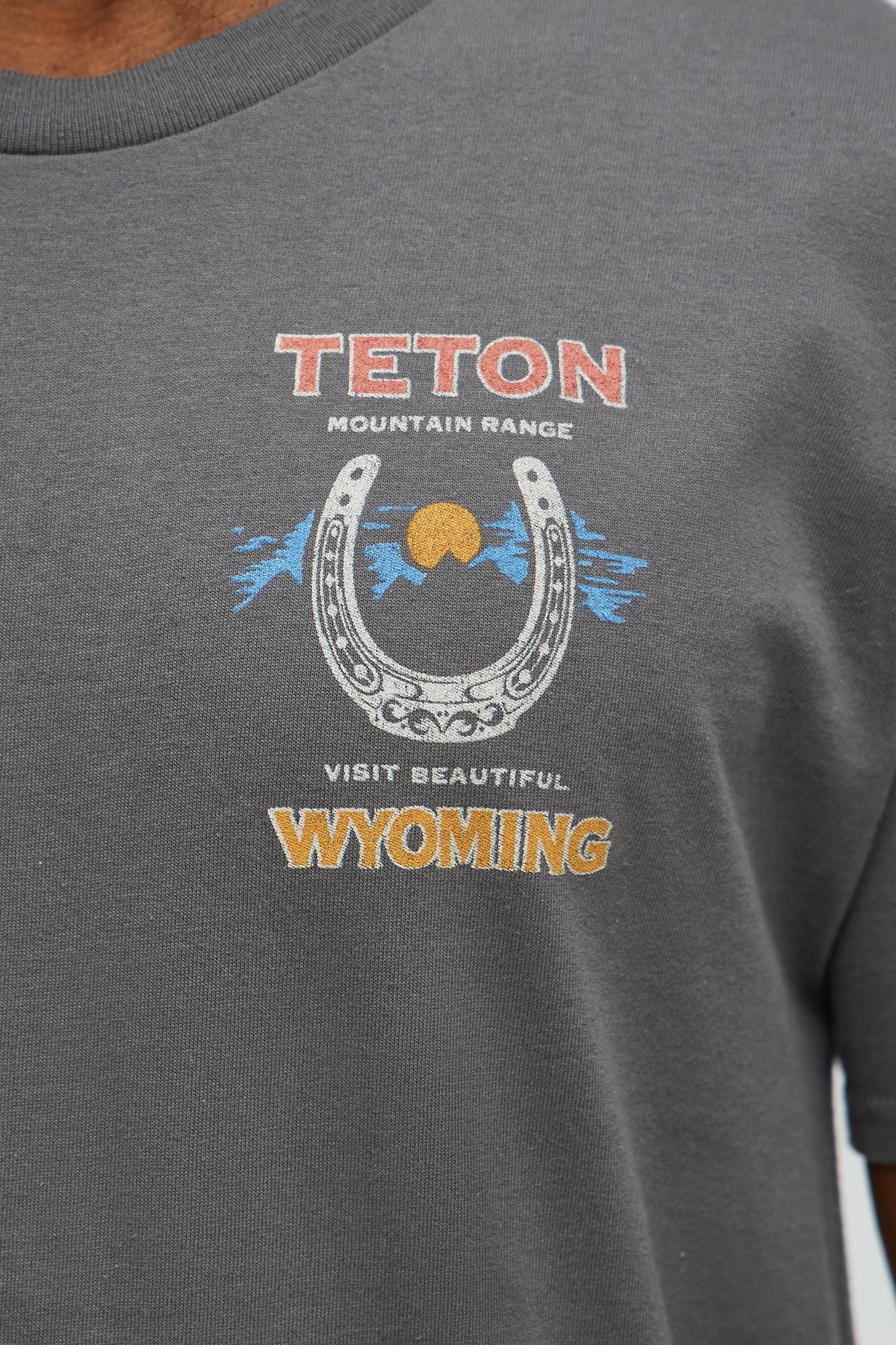 Teton Mountain Range Short Sleeve Tee - Charcoal