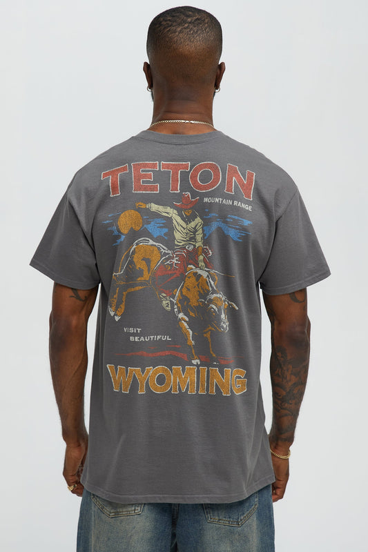 Teton Mountain Range Short Sleeve Tee - Charcoal