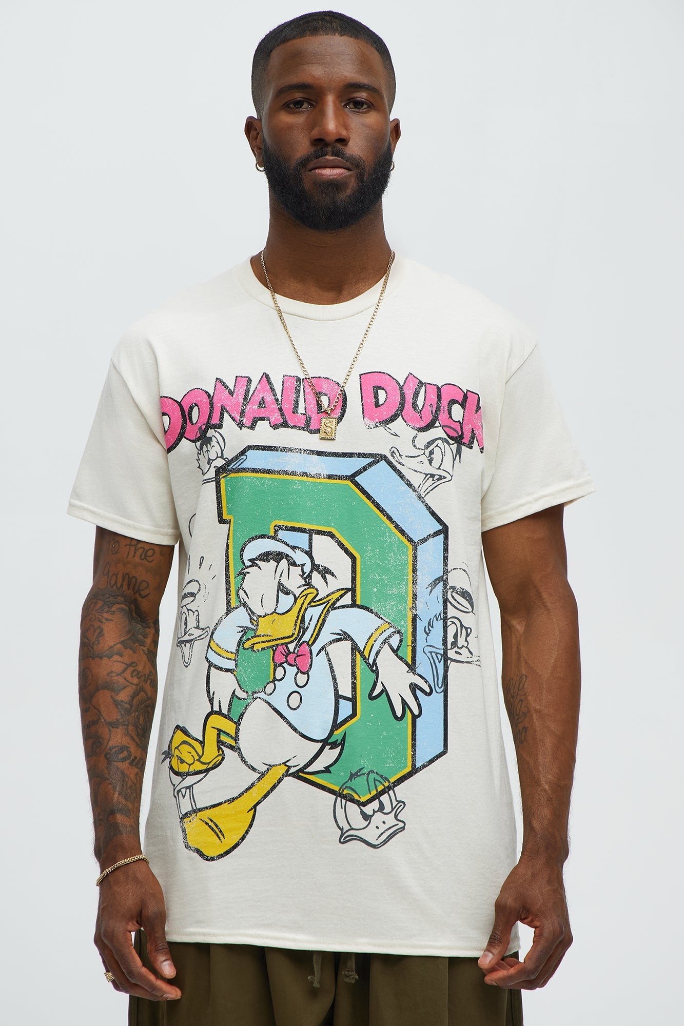 Disney Donald Duck Expressions Short Sleeve Tee - Natural