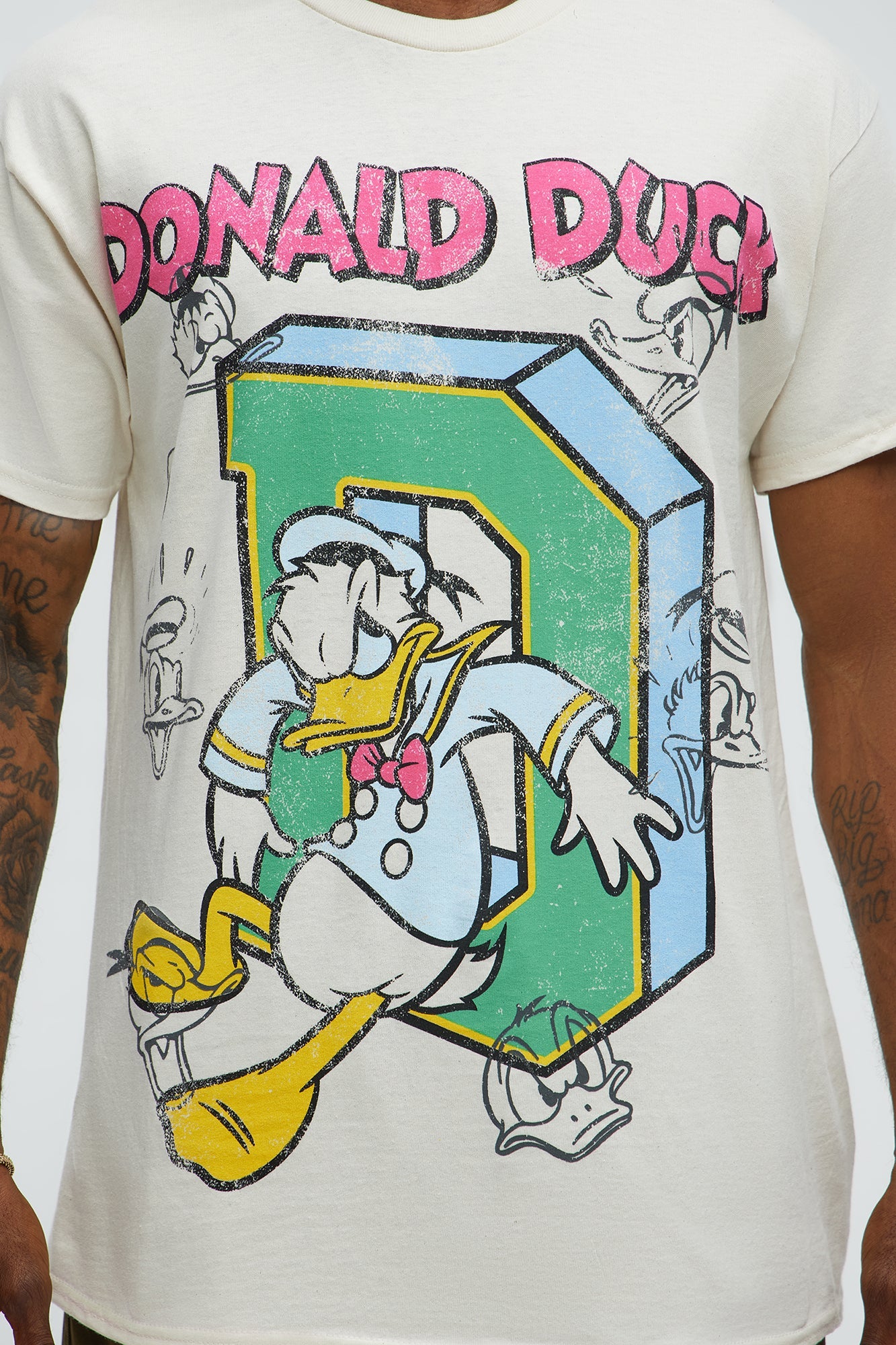 Disney Donald Duck Expressions Short Sleeve Tee - Natural