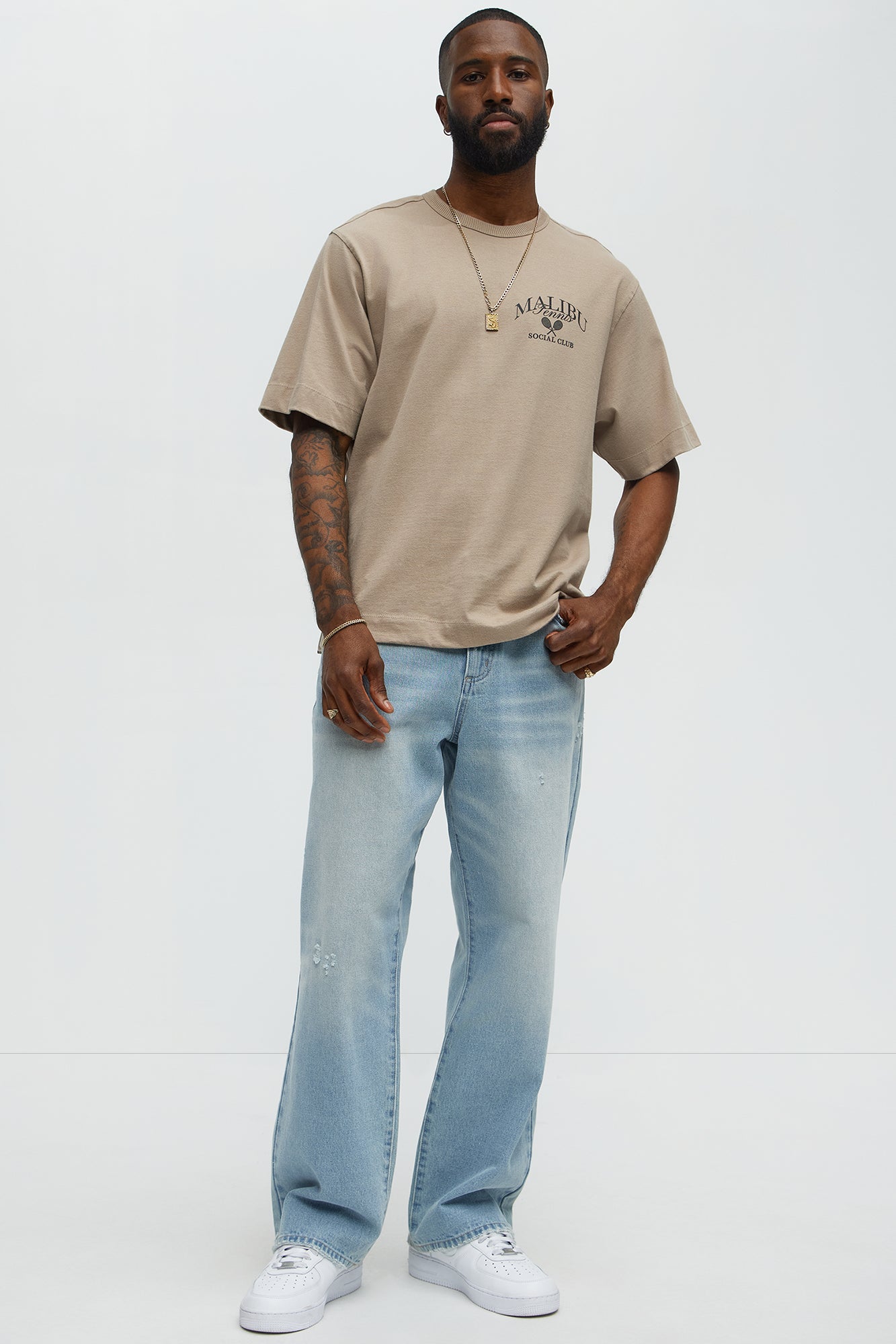 Malibu Tennis Oversized Short Sleeve Tee - Sand