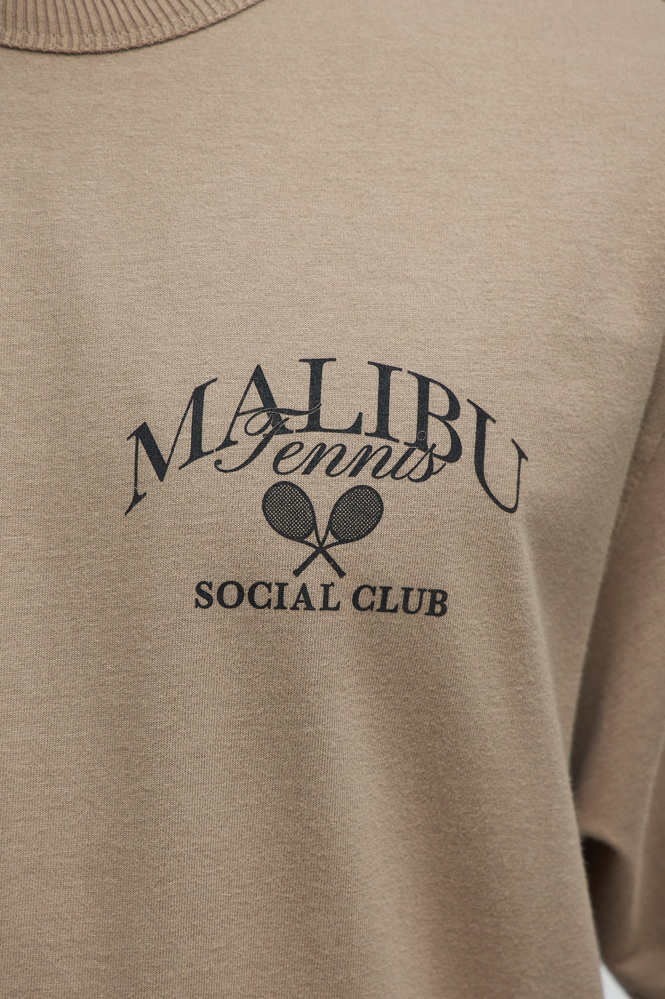 Malibu Tennis Oversized Short Sleeve Tee - Sand