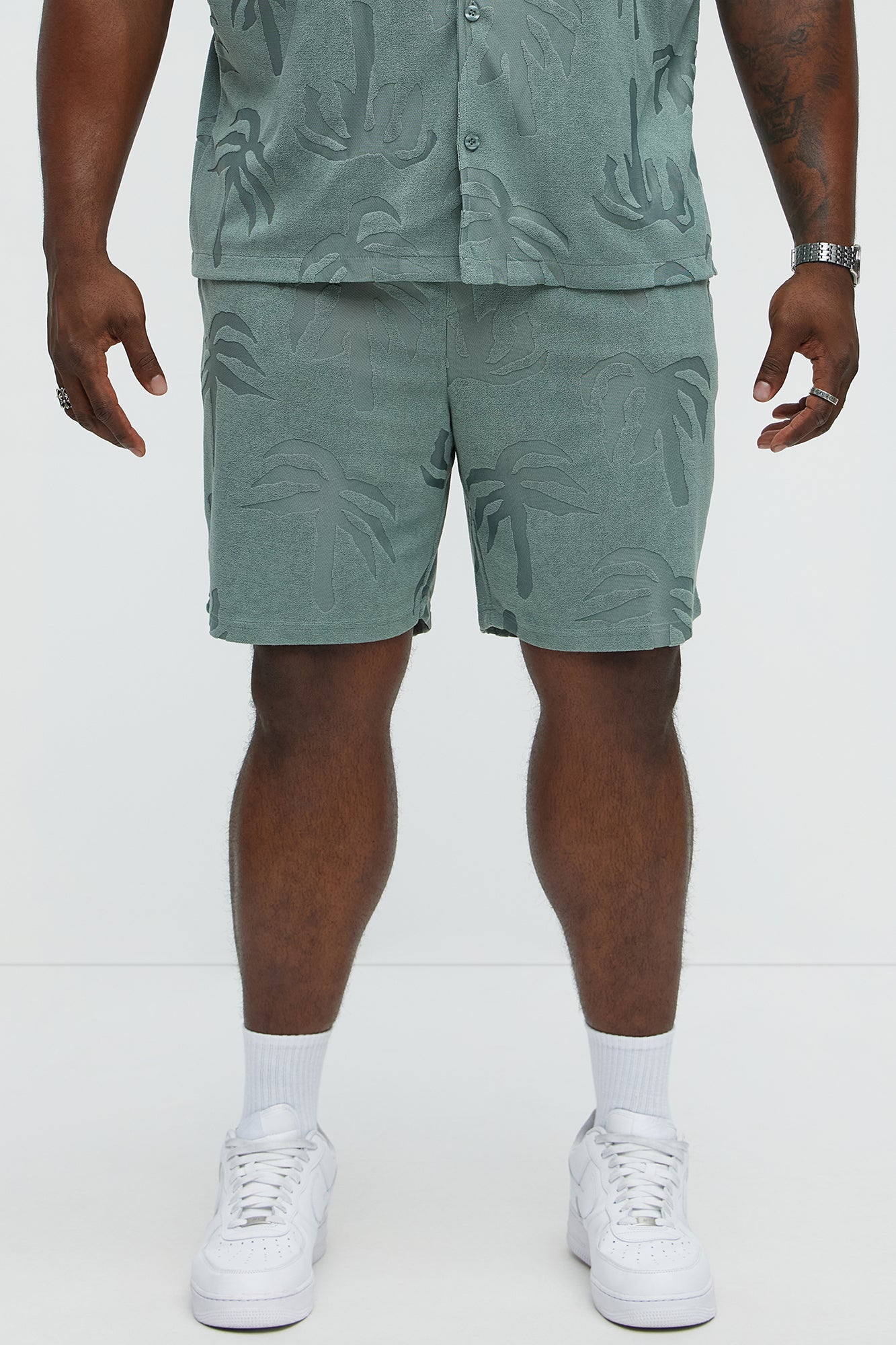 Tropical Trees Relaxed Shorts - Sage