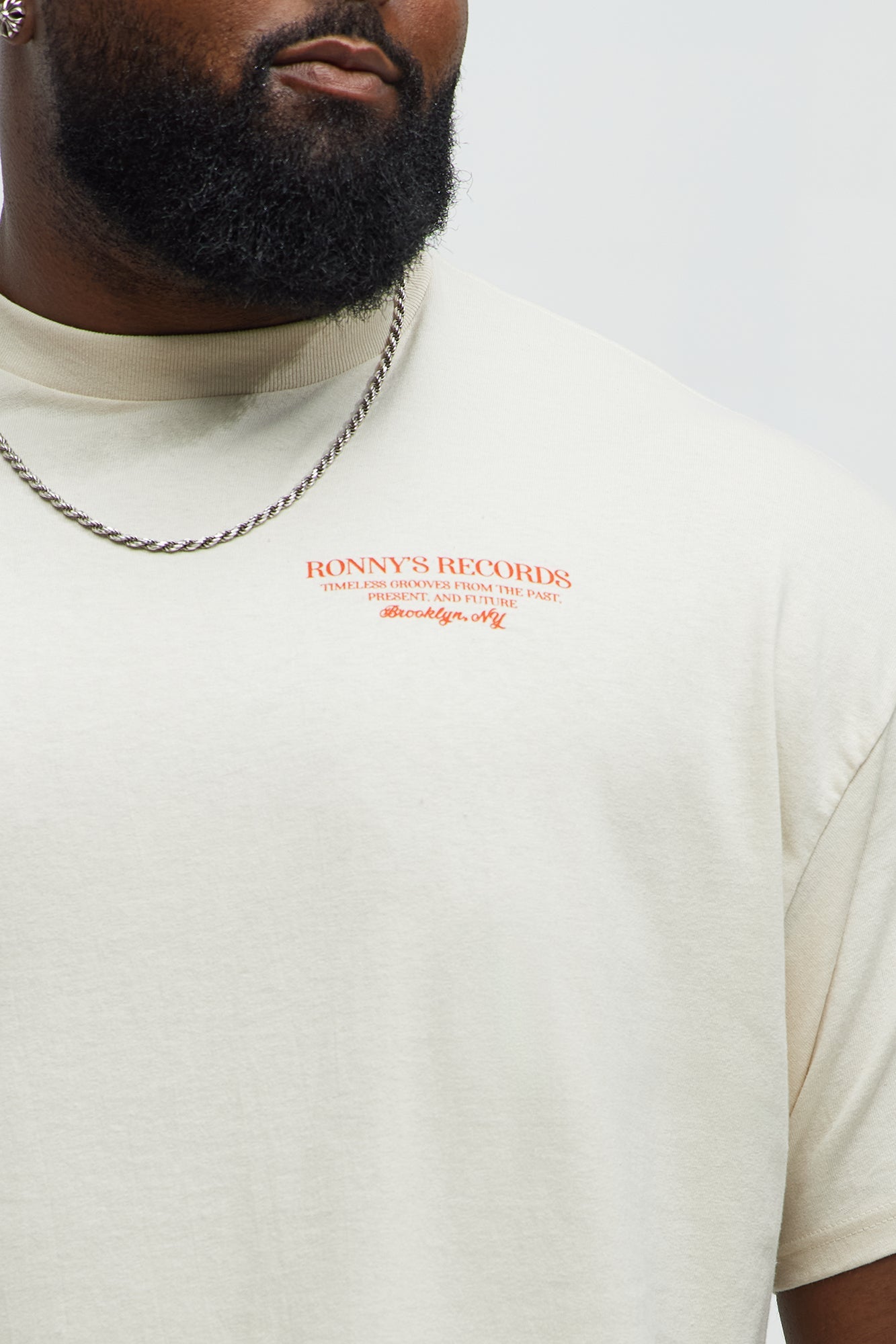 Ronny's Records NYC Short Sleeve Tee - Cream