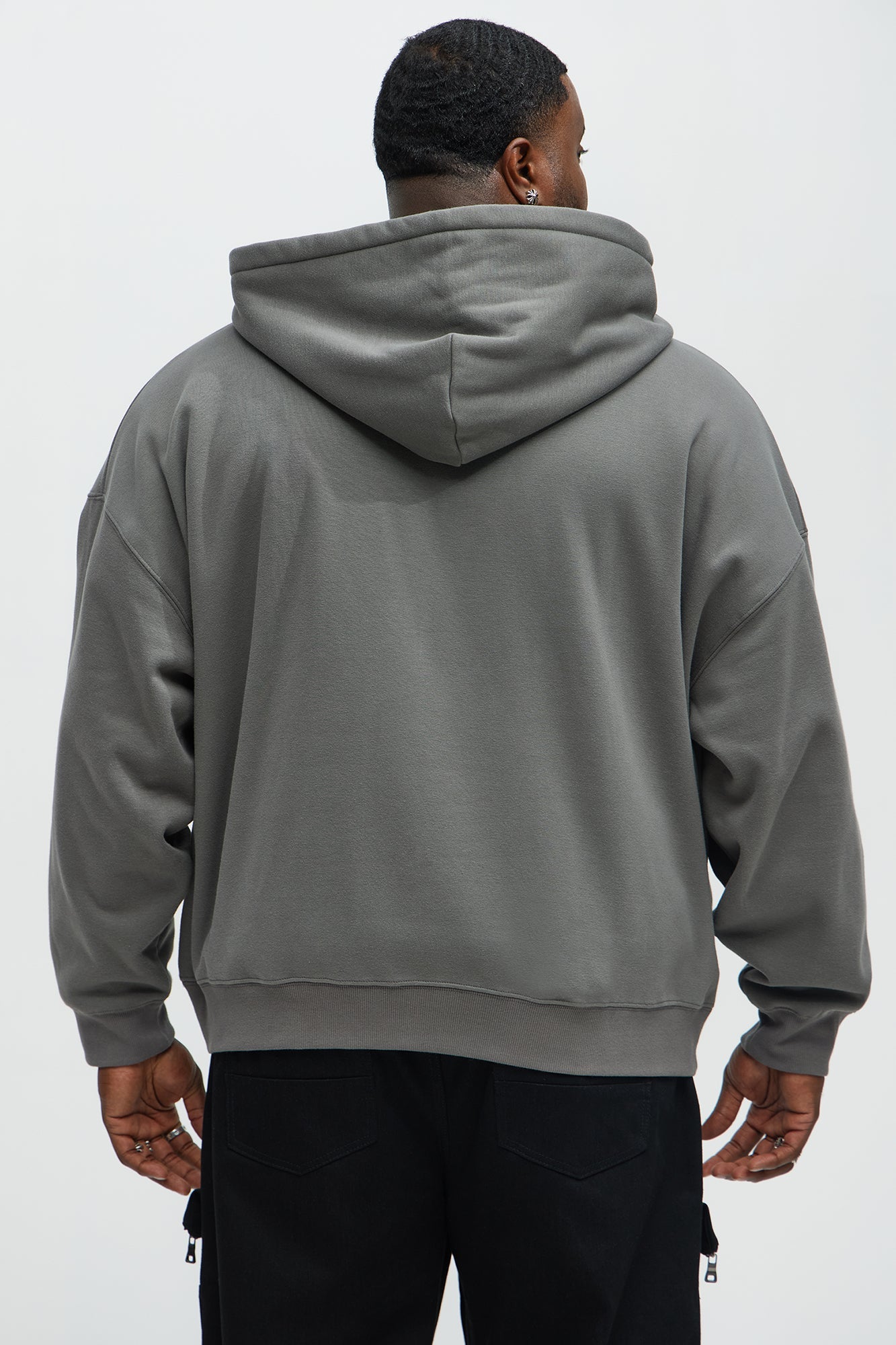 Tyson Oversized Heavyweight Quarter Zip Hoodie - Charcoal