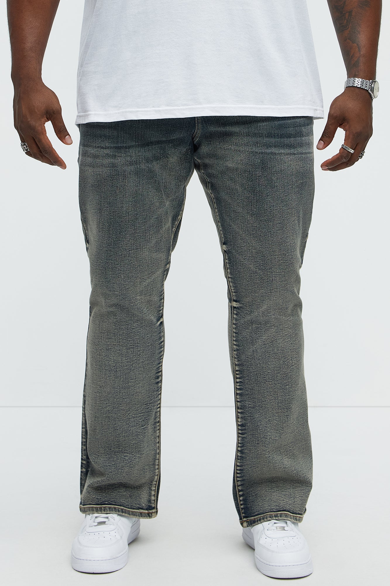 Faded Lance Stacked Slim Flare Jeans - Dark Wash