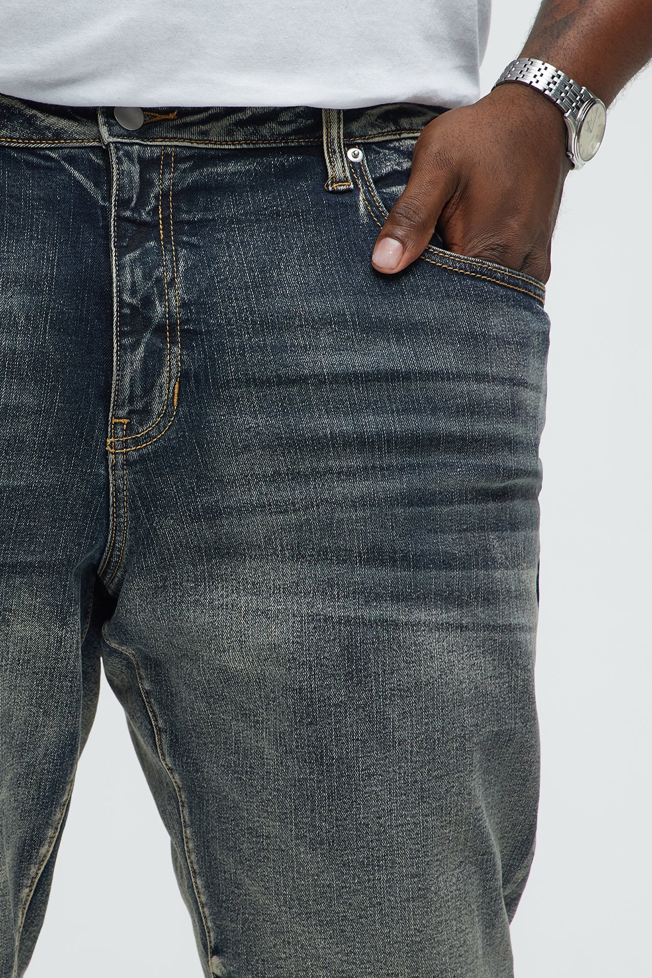 Faded Lance Stacked Slim Flare Jeans - Dark Wash