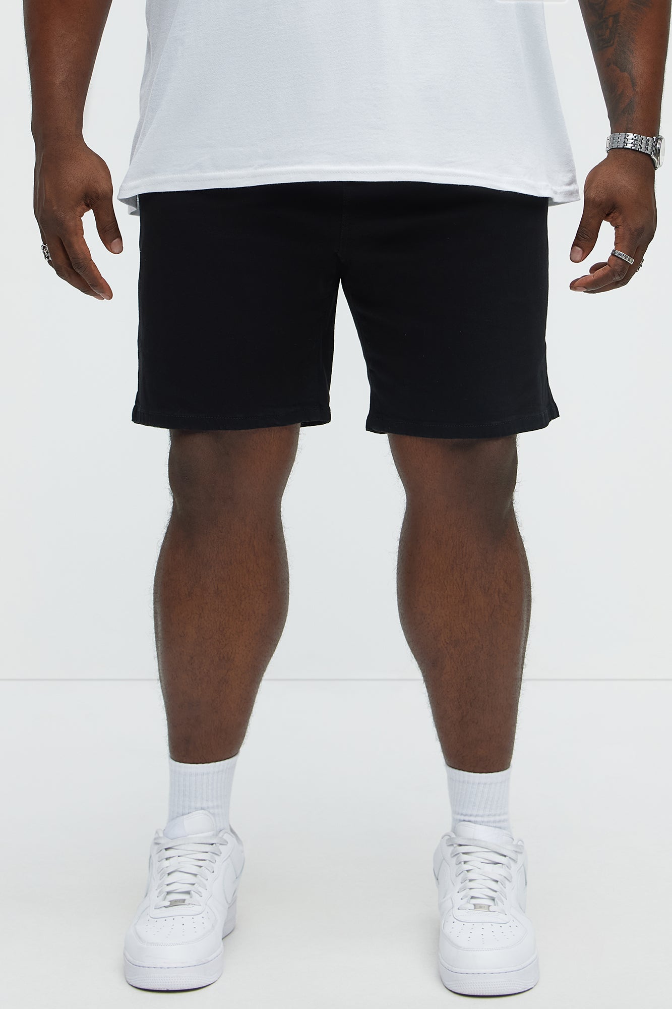 Cornell Slim Denim Shorts - Black