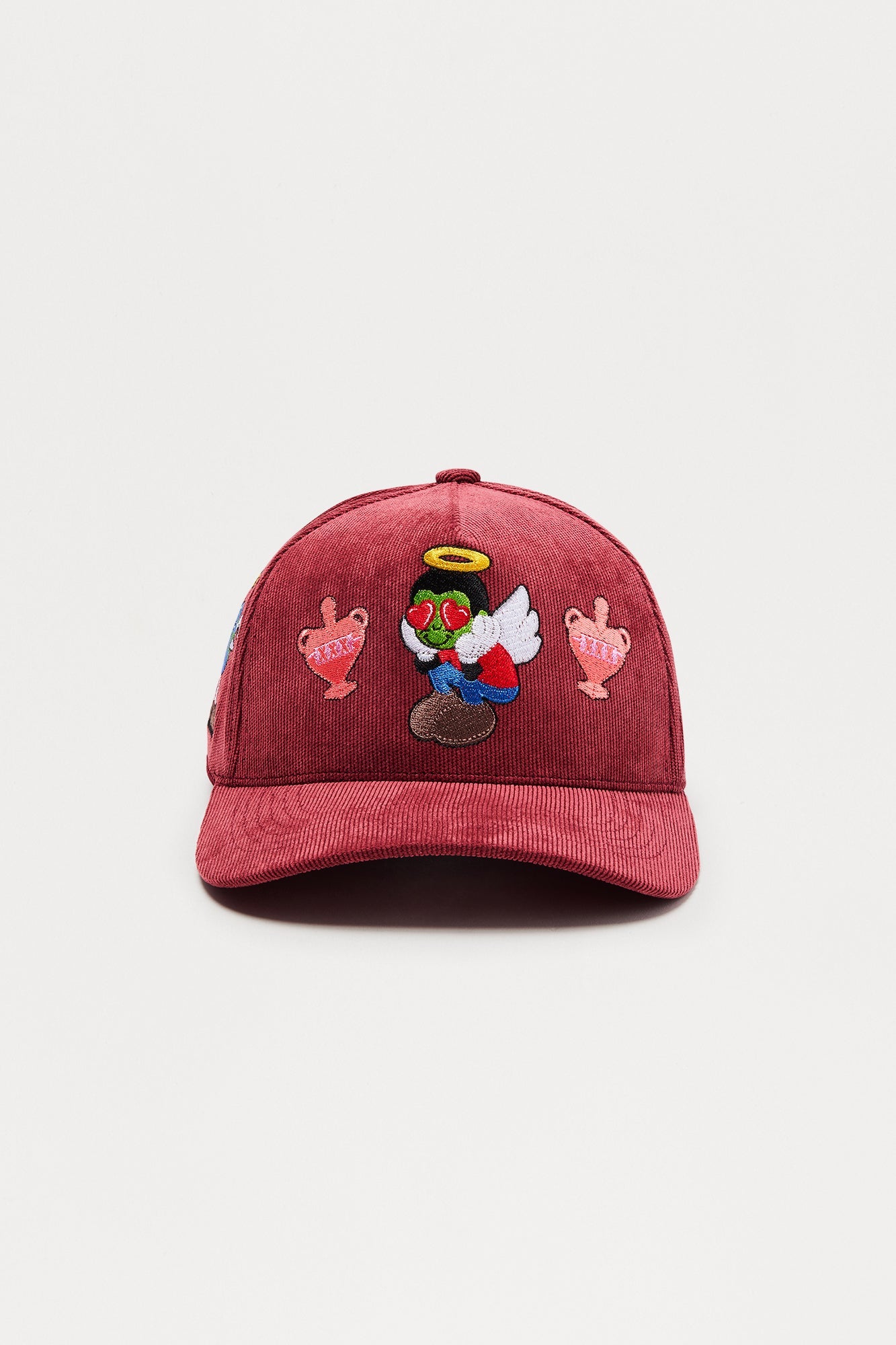 Love Sight Corduroy Snapback Hat - Burgundy