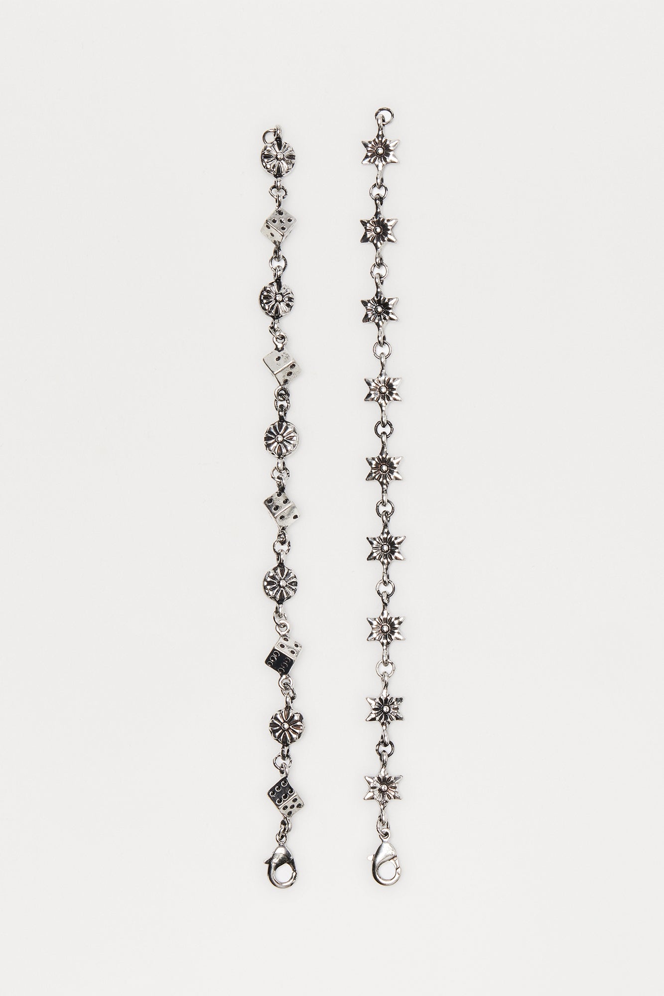 Multi Link Charm Bracelet Set - Silver