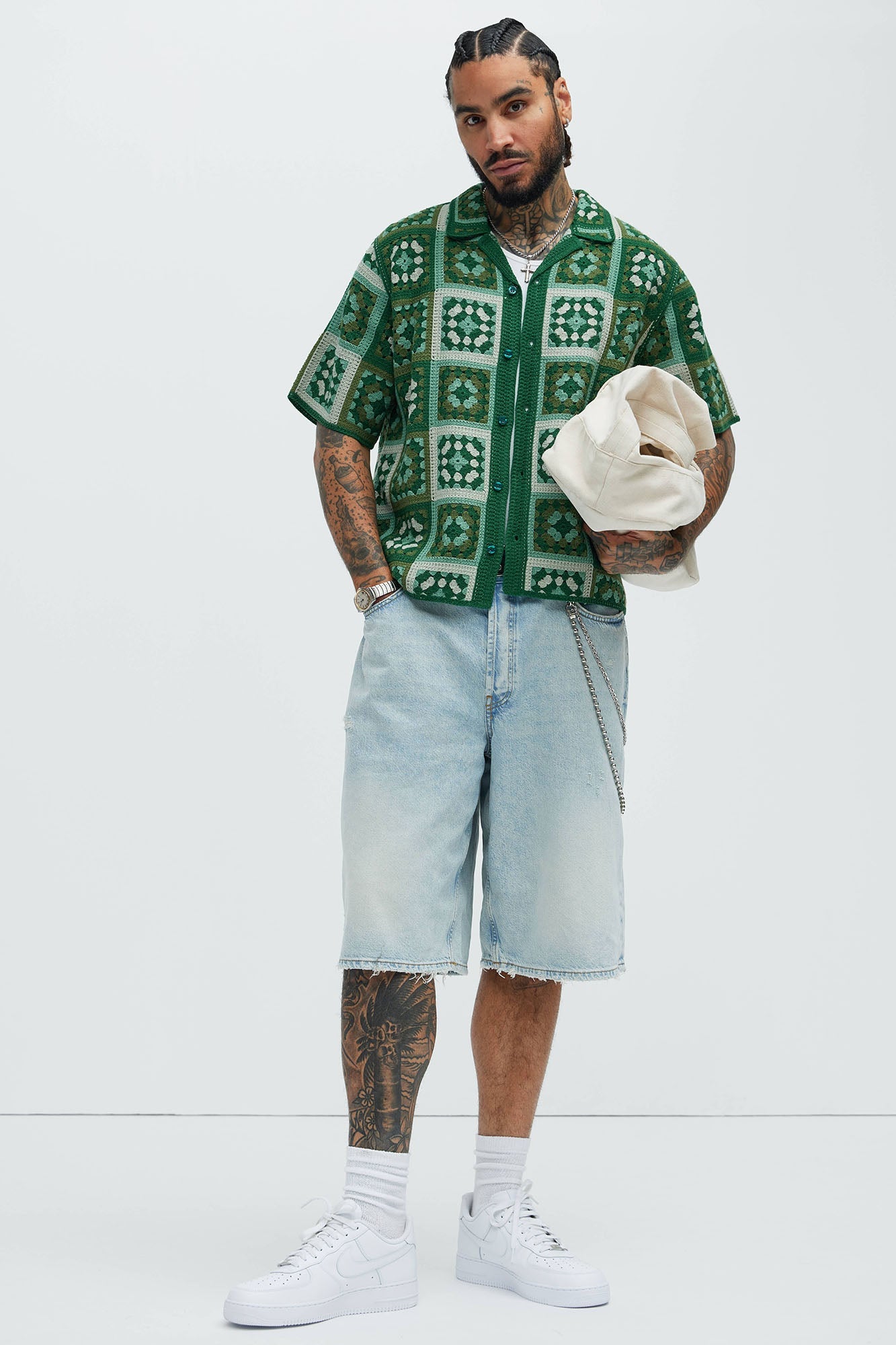 Nolan Textured Shirt - Green/combo