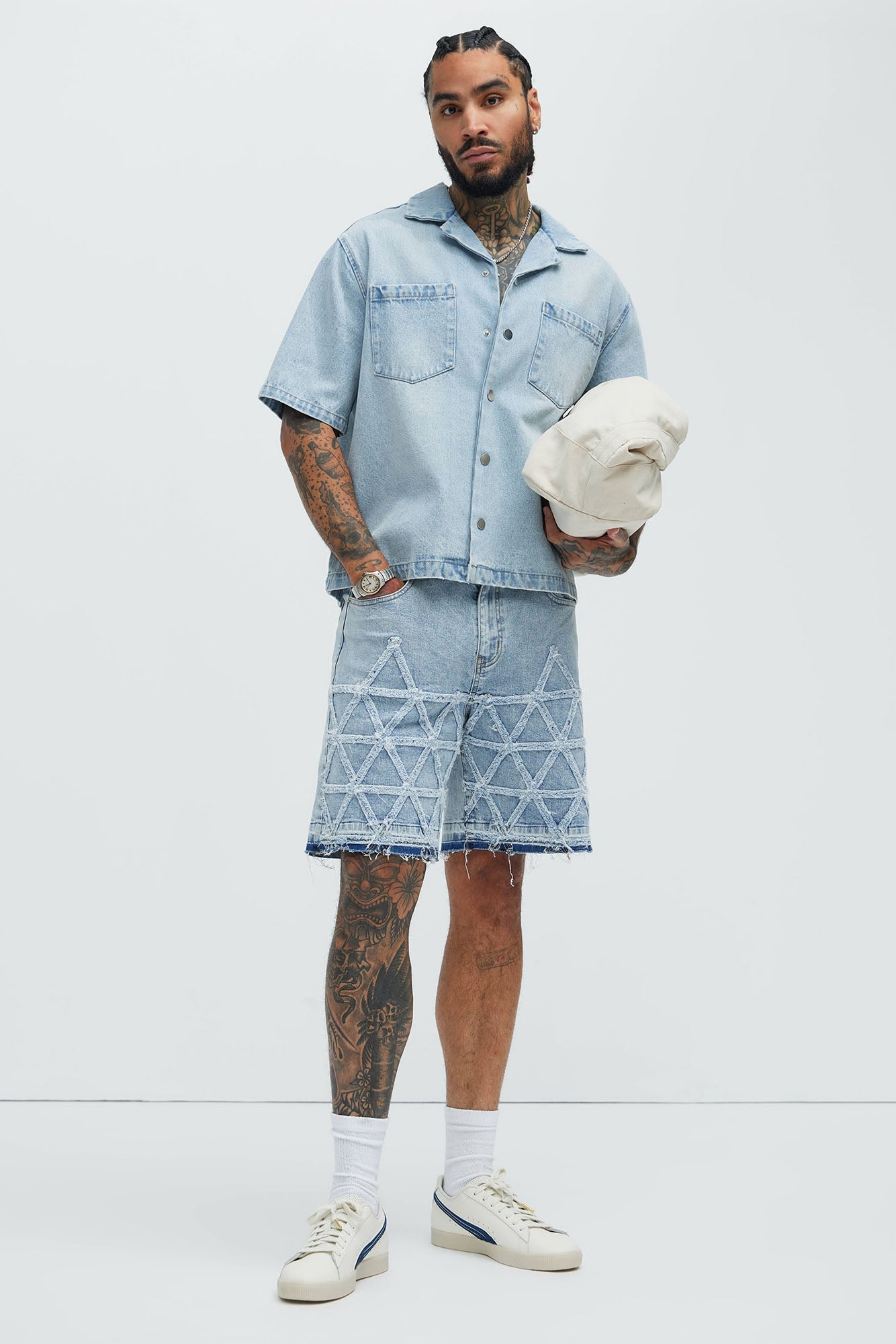 Interstellar Relaxed Denim Shorts - Medium Blue Wash