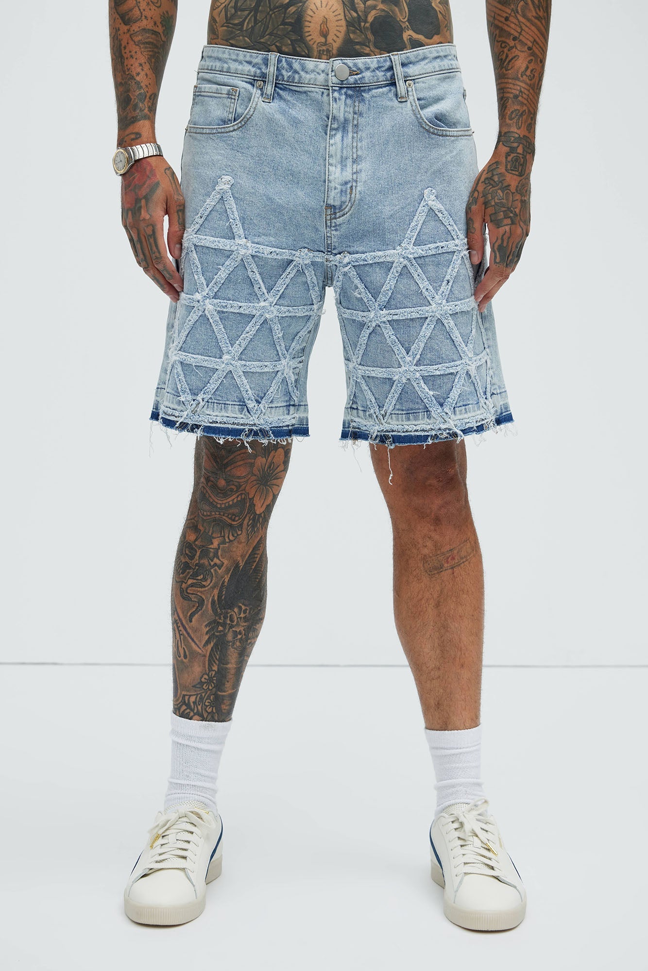 Interstellar Relaxed Denim Shorts - Medium Blue Wash