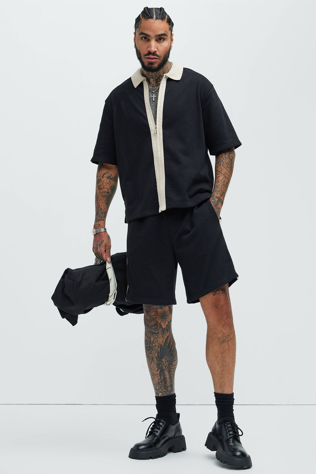 Luka Zipper Shirt - Black/combo