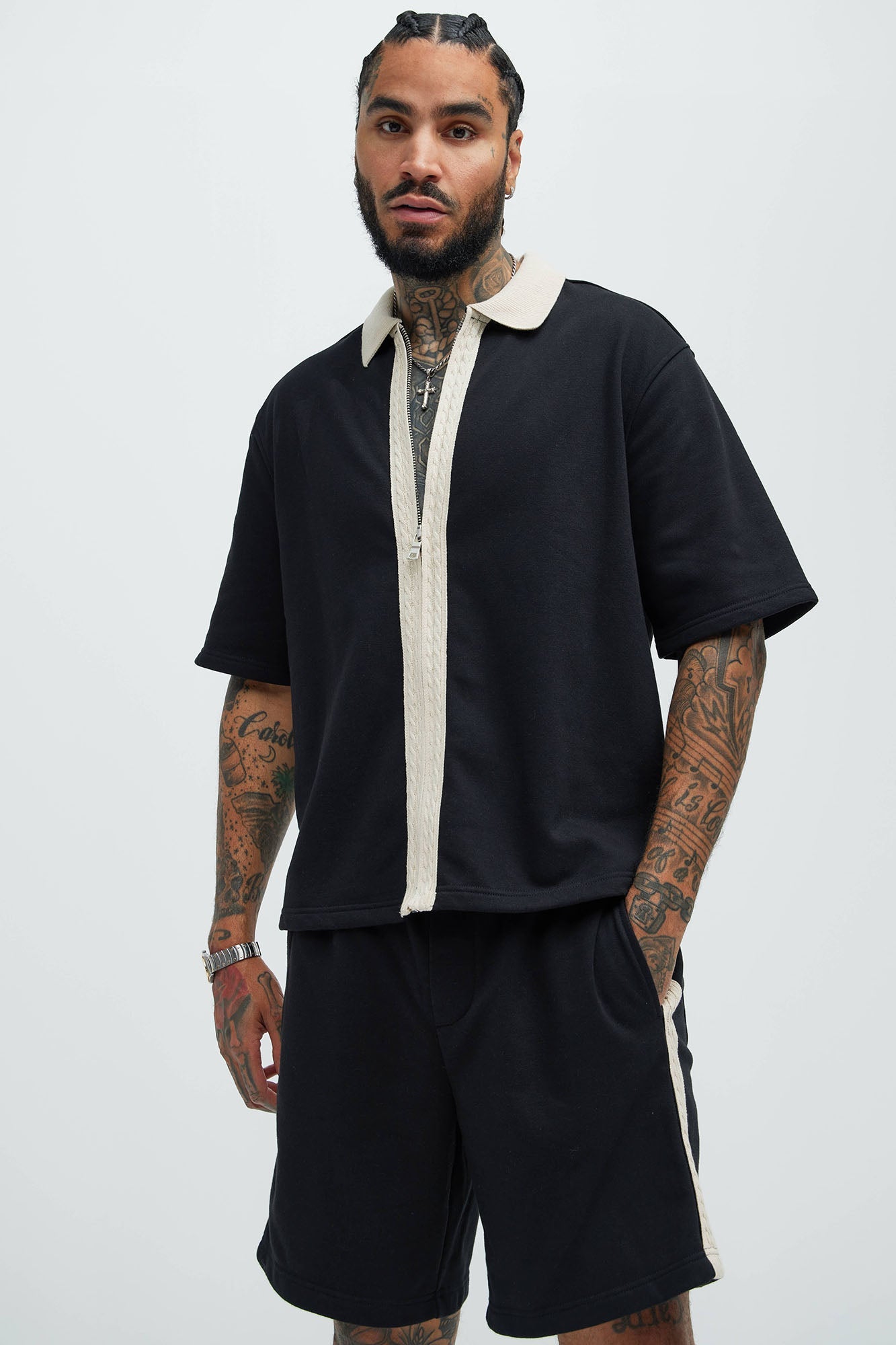 Luka Zipper Shirt - Black/combo