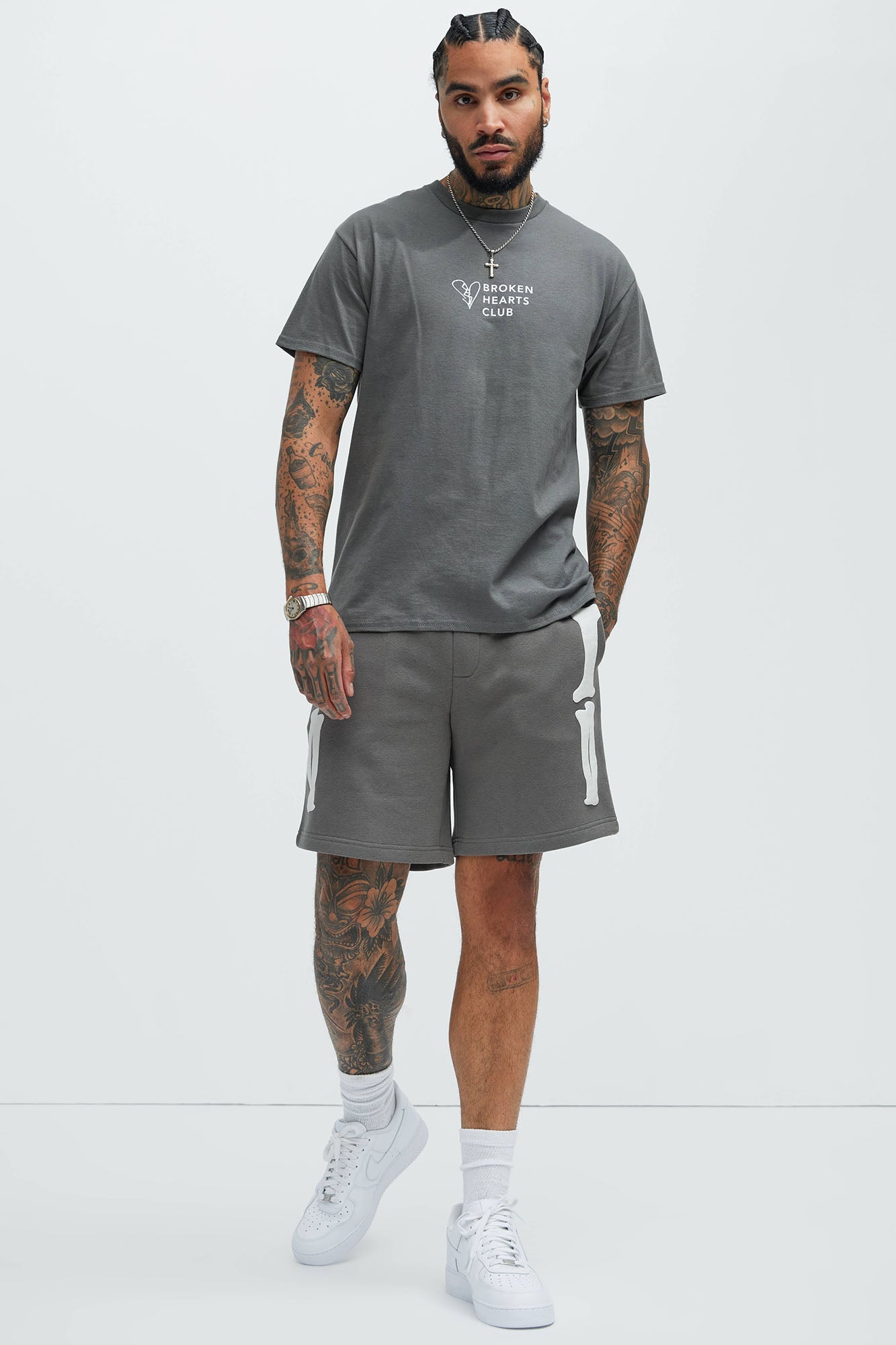 Tyson Bones Relaxed Shorts - Charcoal