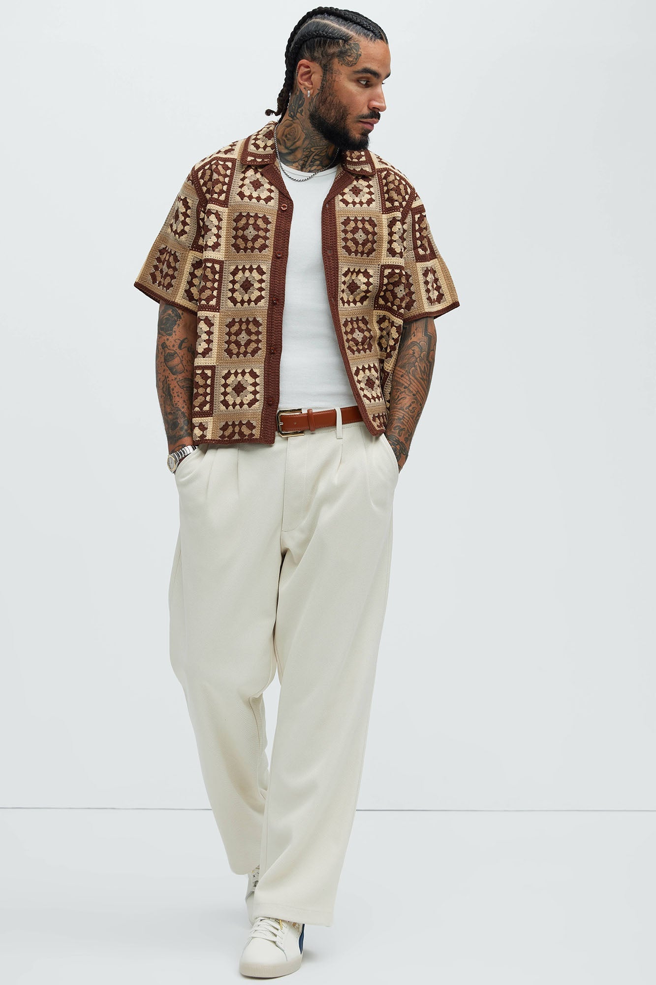 Nolan Textured Shirt - Brown/combo