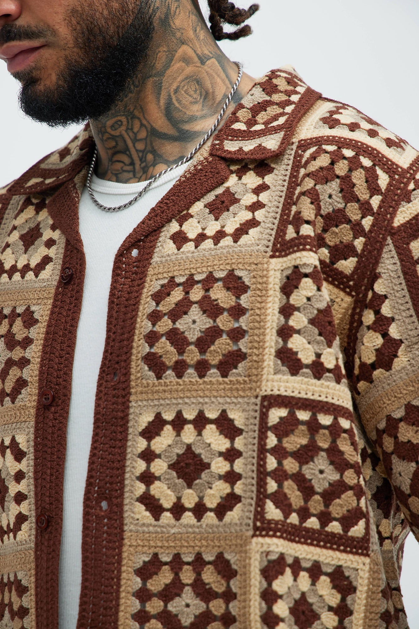 Nolan Textured Shirt - Brown/combo