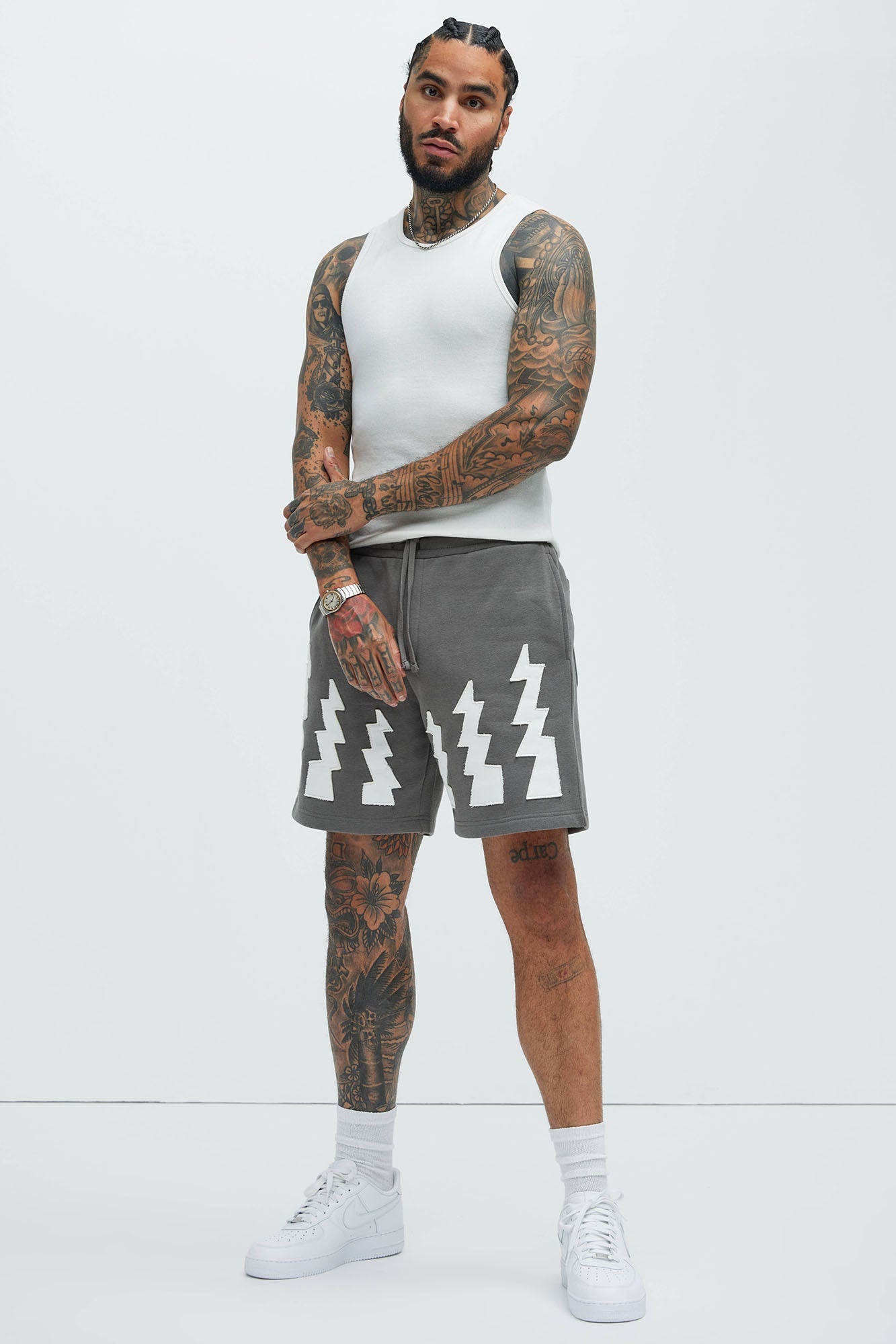 Tyson Lightning Relaxed Shorts - Charcoal