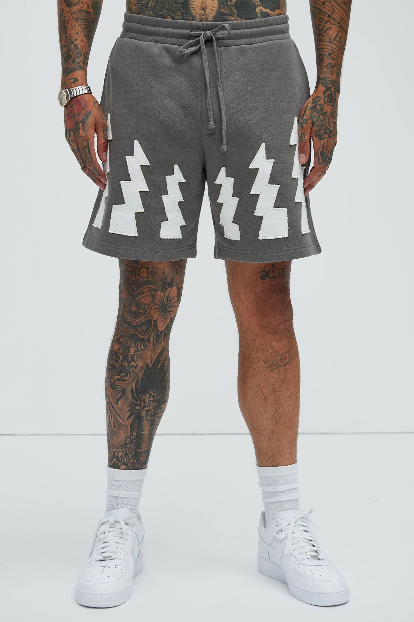 Tyson Lightning Relaxed Shorts - Charcoal