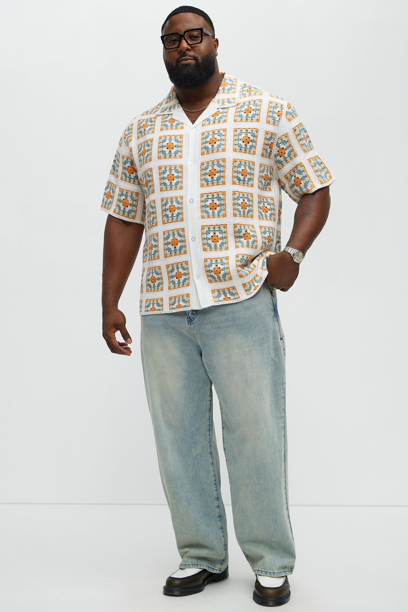 Nolan Textured Shirt - White/combo