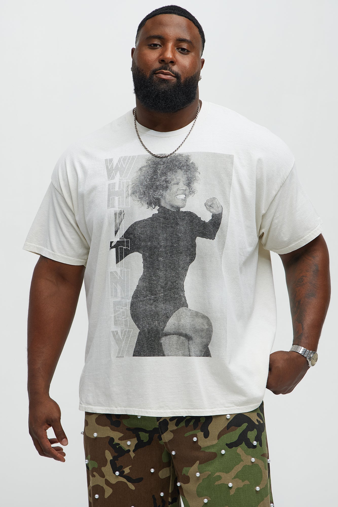 Whitney Houston I will Always Love You Short Sleeve Tee - Off White