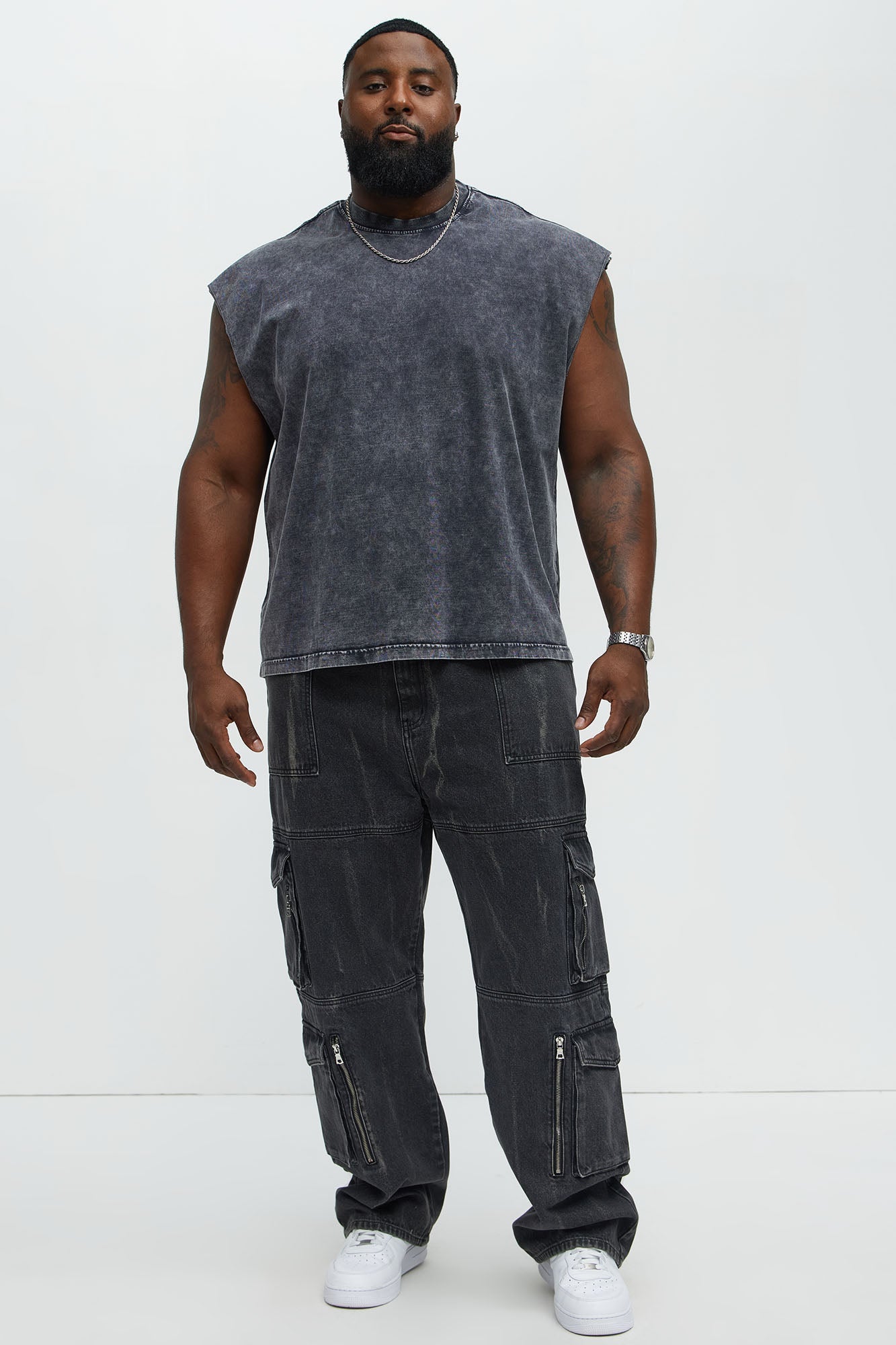 Relaxed Vintage Wash Heavyweight Muscle Tee - Black Wash