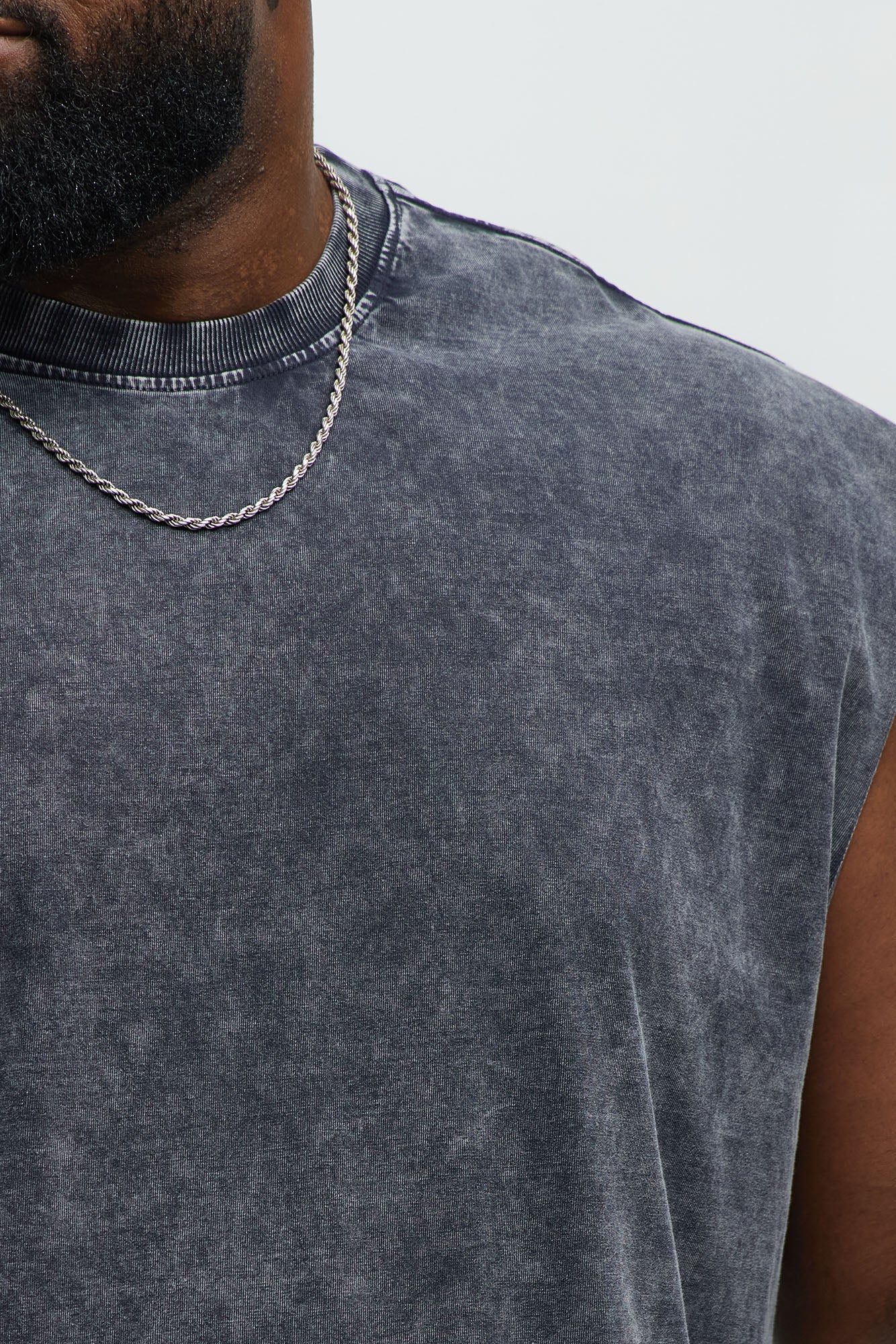 Relaxed Vintage Wash Heavyweight Muscle Tee - Black Wash