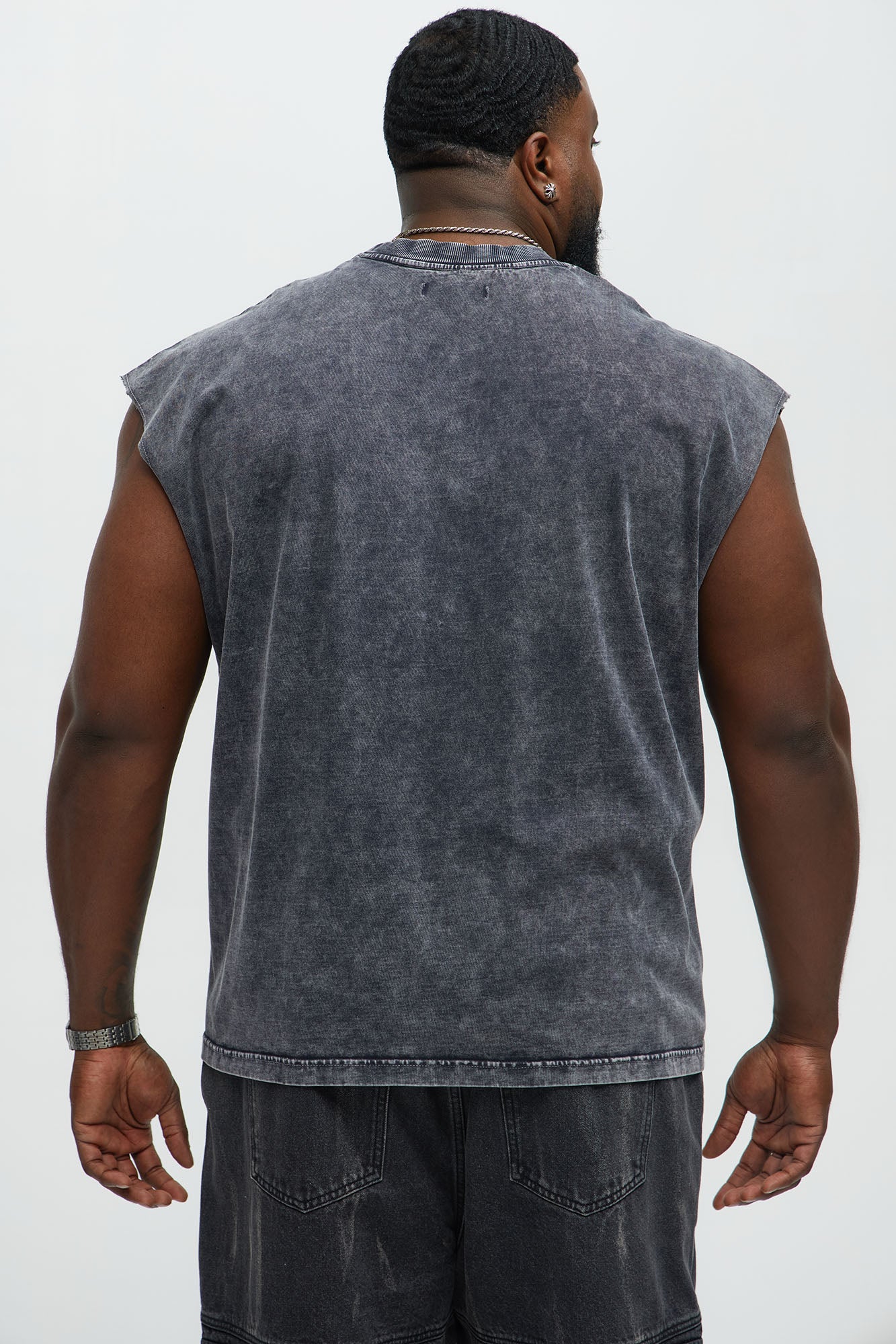 Relaxed Vintage Wash Heavyweight Muscle Tee - Black Wash
