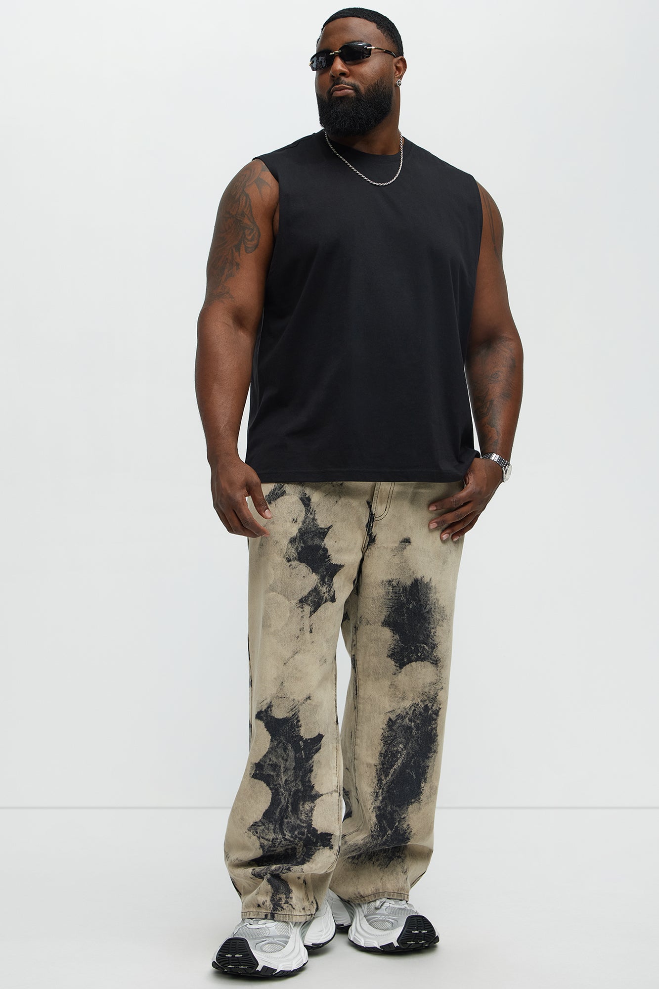 Shadow Fade Baggy Jeans - Grey/Smoke