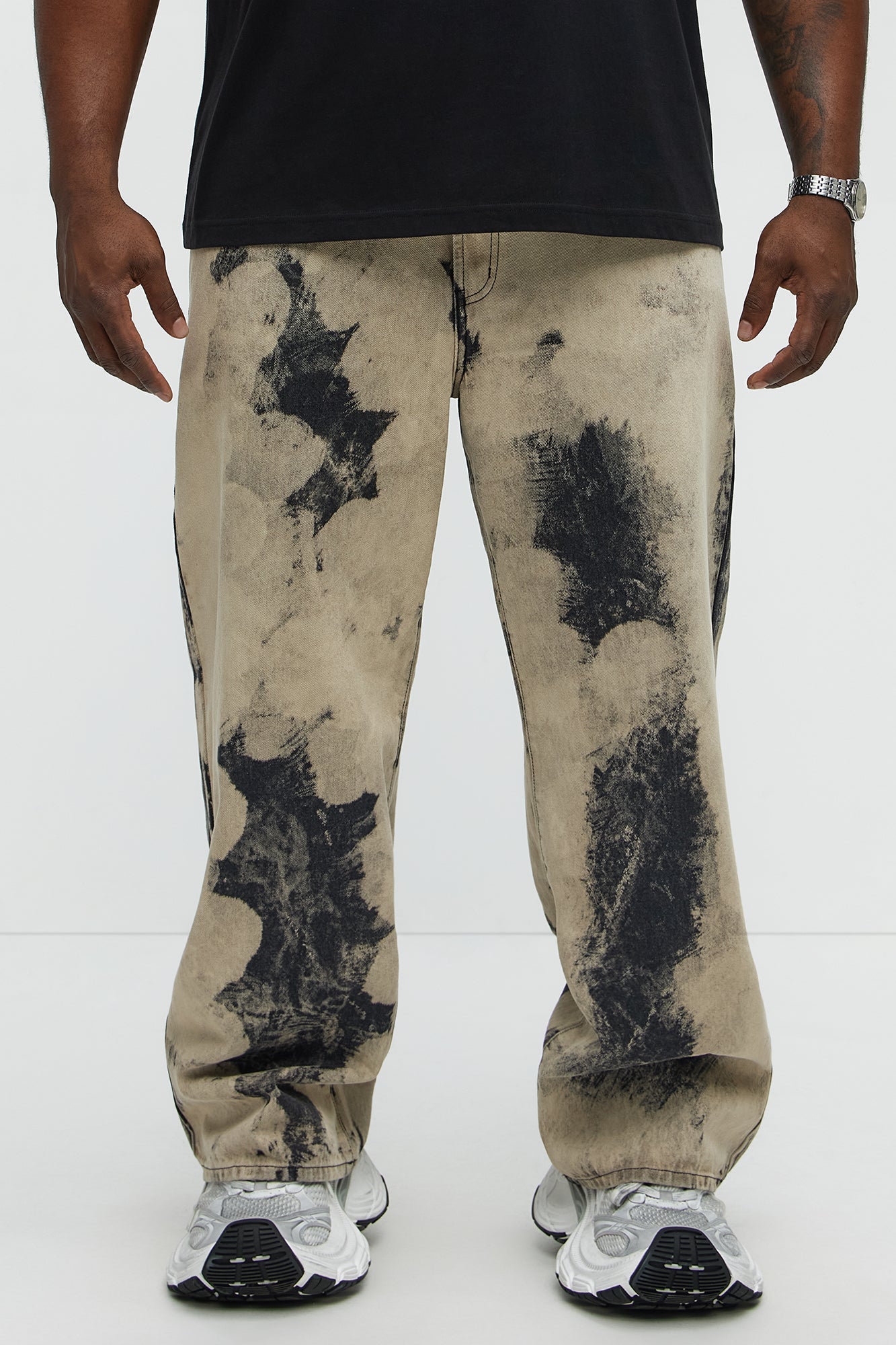 Shadow Fade Baggy Jeans - Grey/Smoke