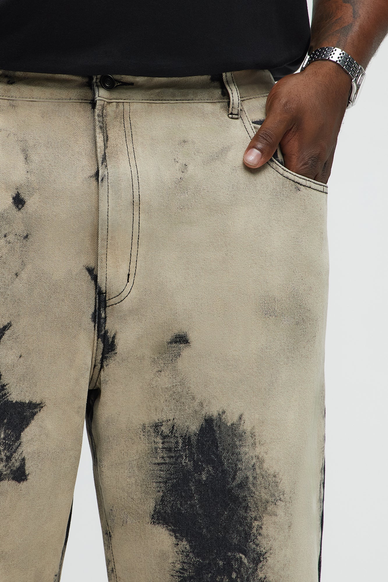 Shadow Fade Baggy Jeans - Grey/Smoke
