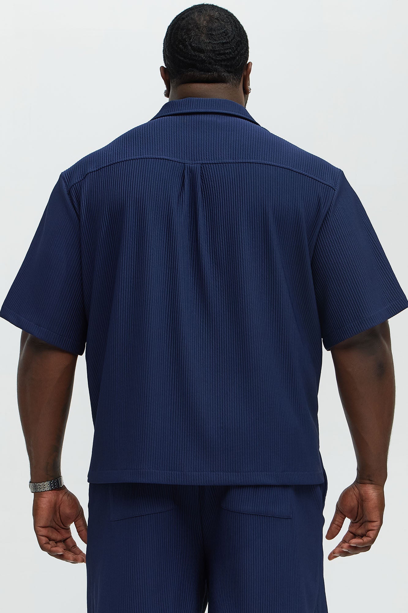 Show Up Short Sleeve Cuban Shirt - Navy