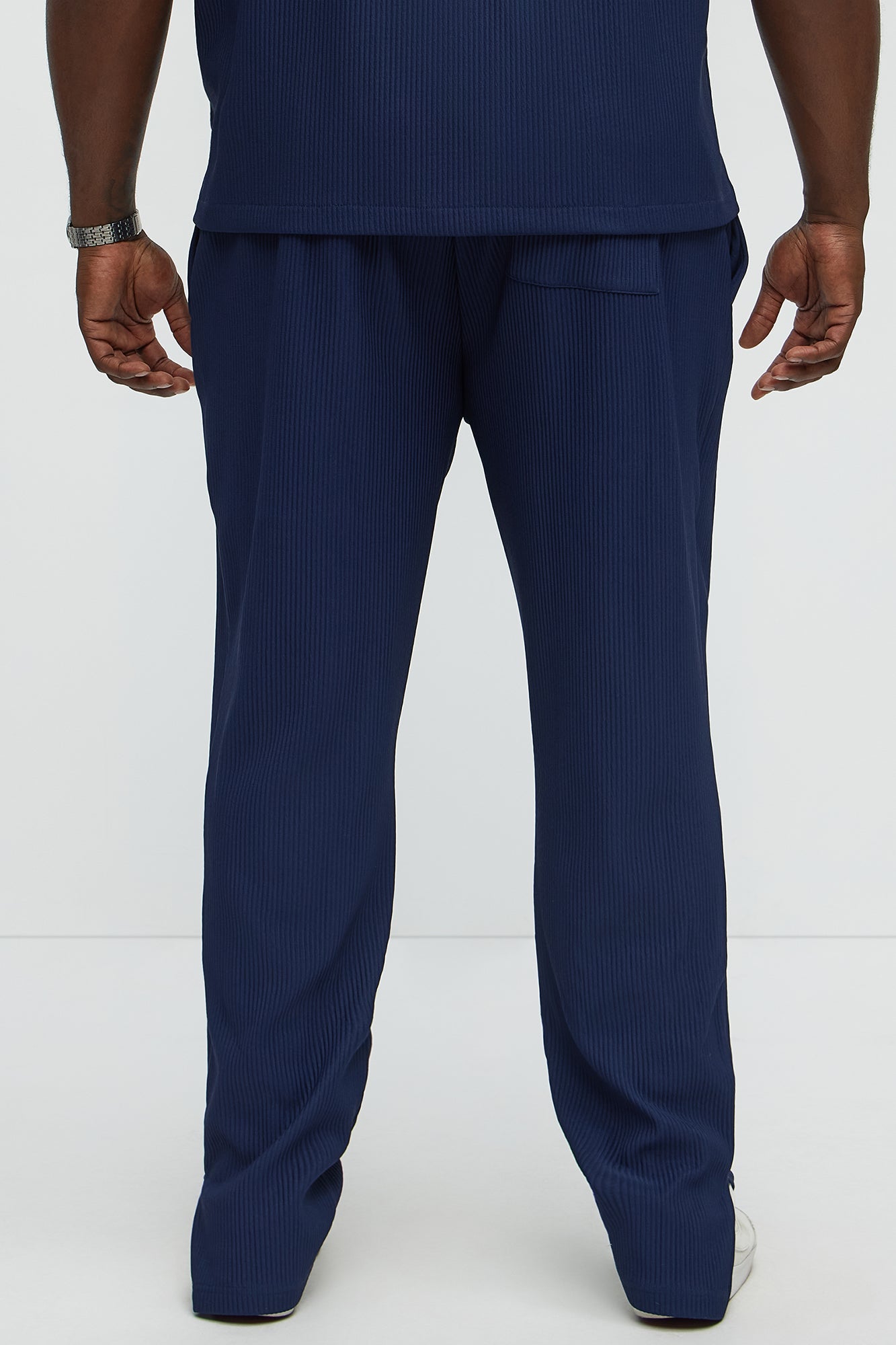 Show Up Slim Slit Pants - Navy