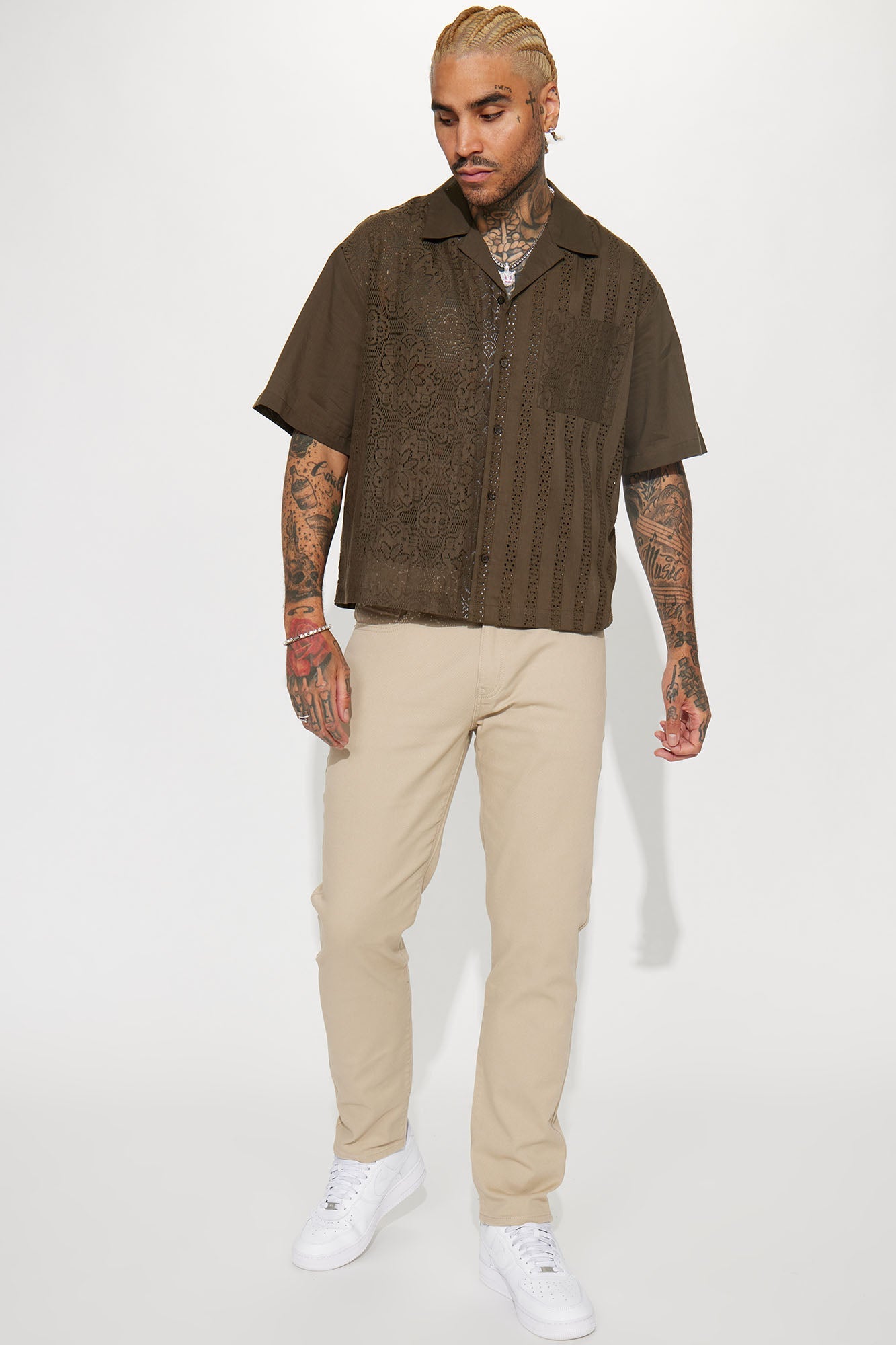 Mike Straight Taper Jeans - Khaki