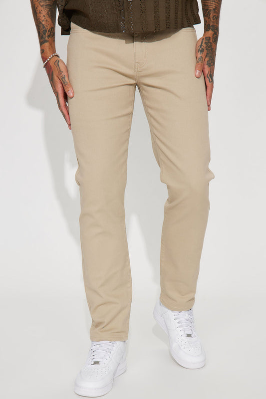 Mike Straight Taper Jeans - Khaki