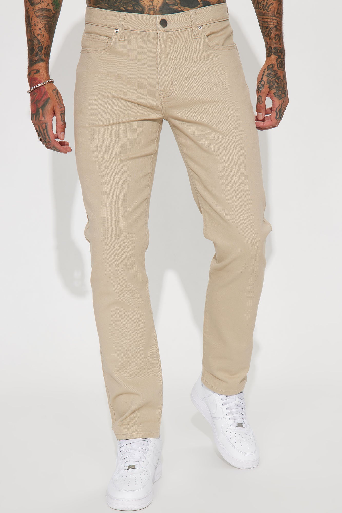 Mike Straight Taper Jeans - Khaki