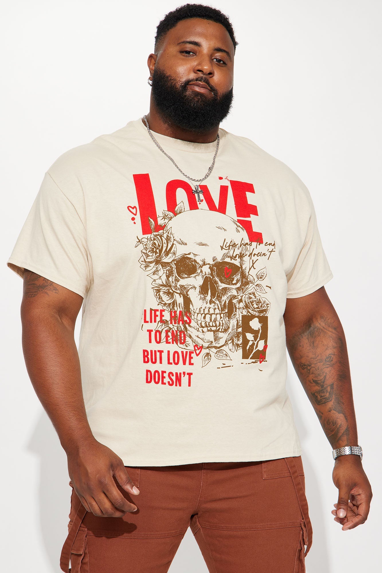 Love Doesn't End Short Sleeve Tee - Tan