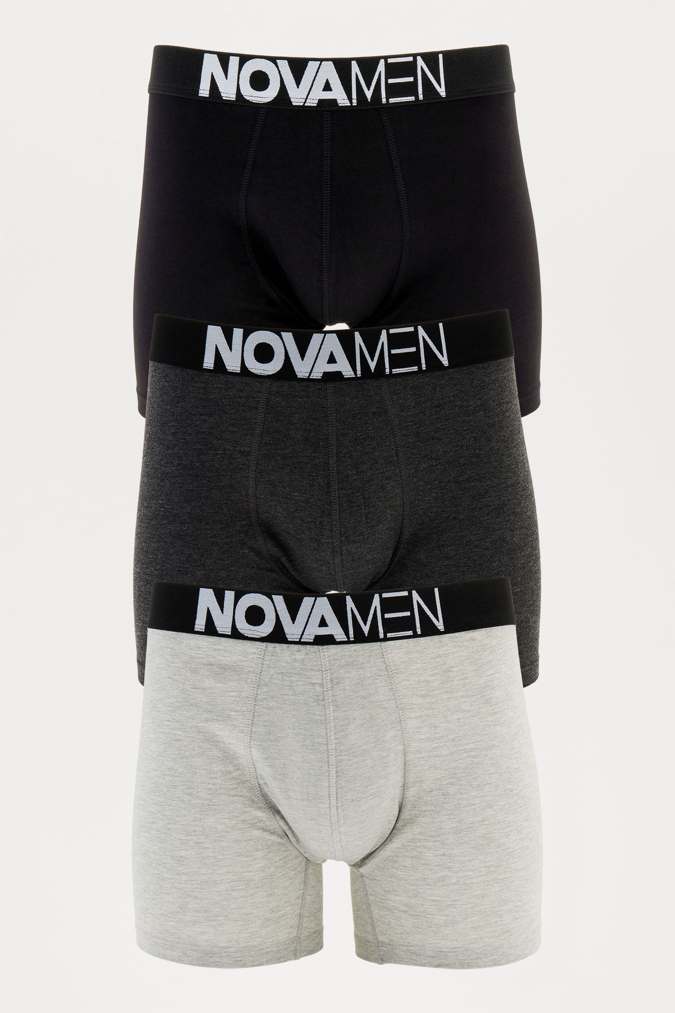 NovaMen Boxer Brief 3 Pack - Heather/Combo