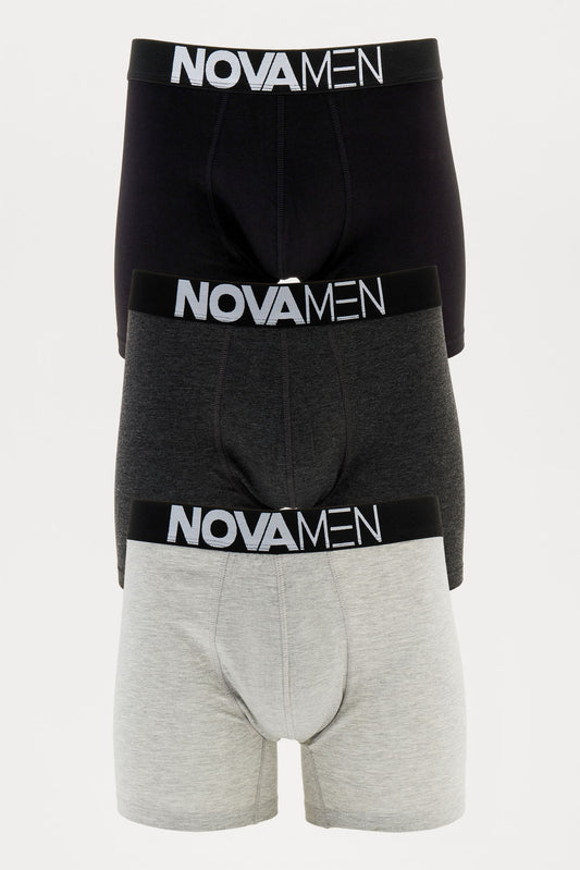 NovaMen Boxer Brief 3 Pack - Heather/Combo