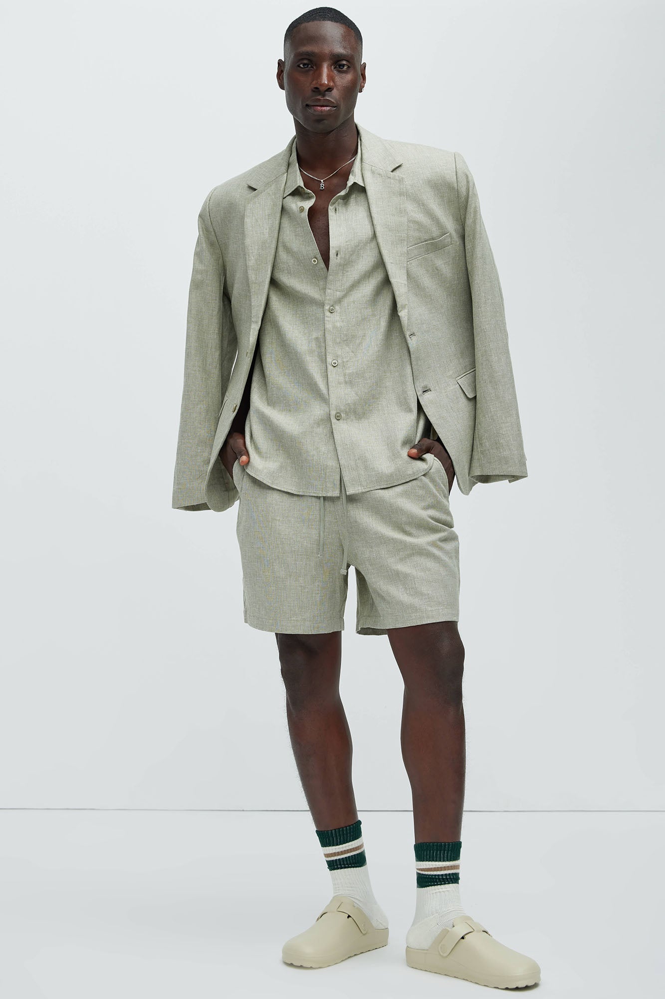 Bahamas Linen Shorts - Green