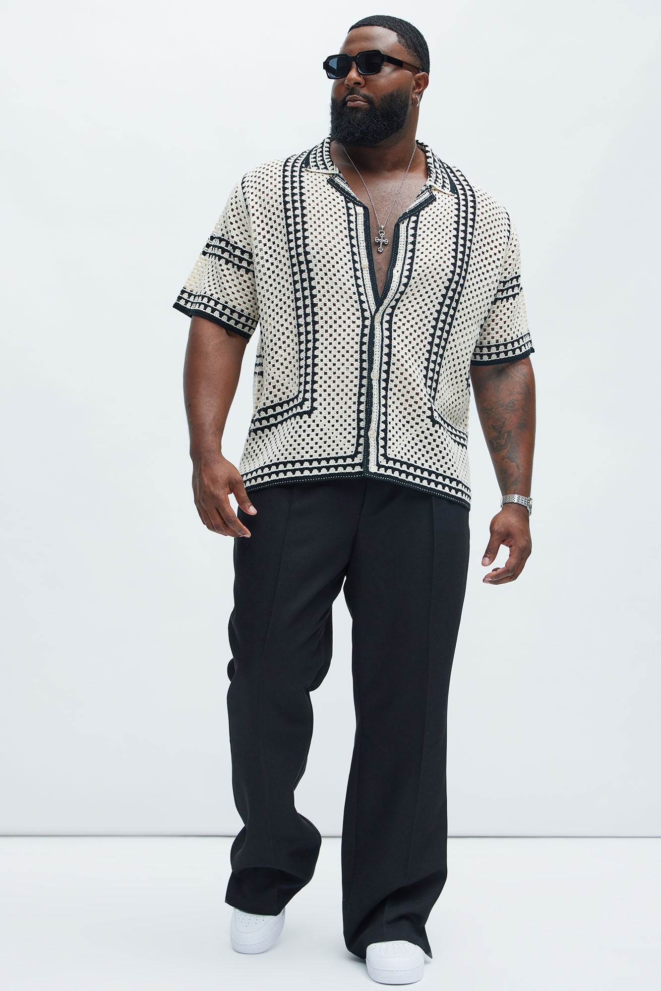 Allston Crochet Knit Shirt - Off White