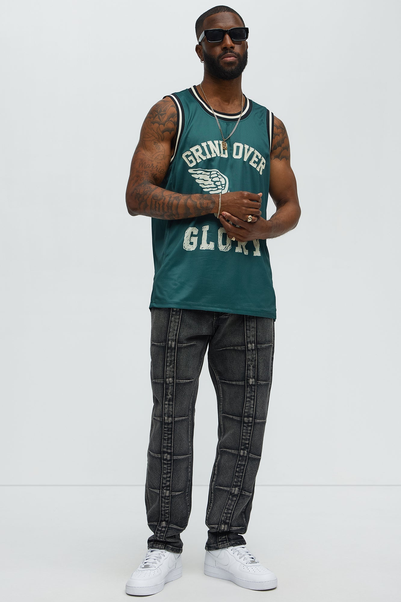Basketball Jersey Grind Over Glory Tank Top - Green