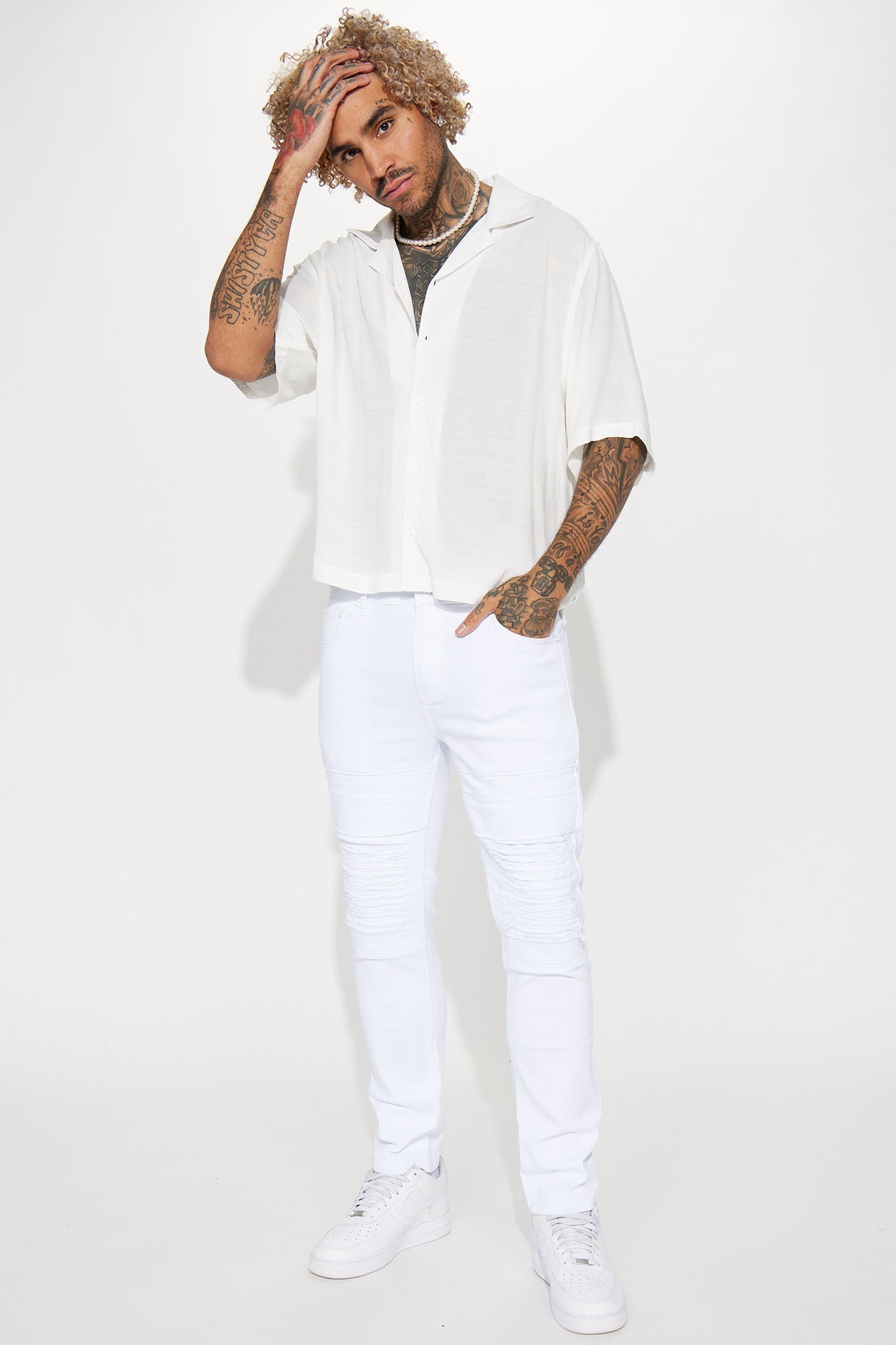 Reel It In Skinny Jean - White