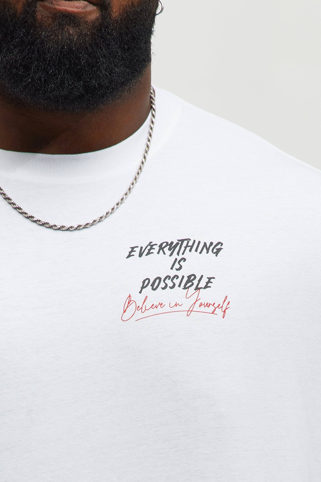 Follow Your Passion Oversized Short Sleeve Tee - White